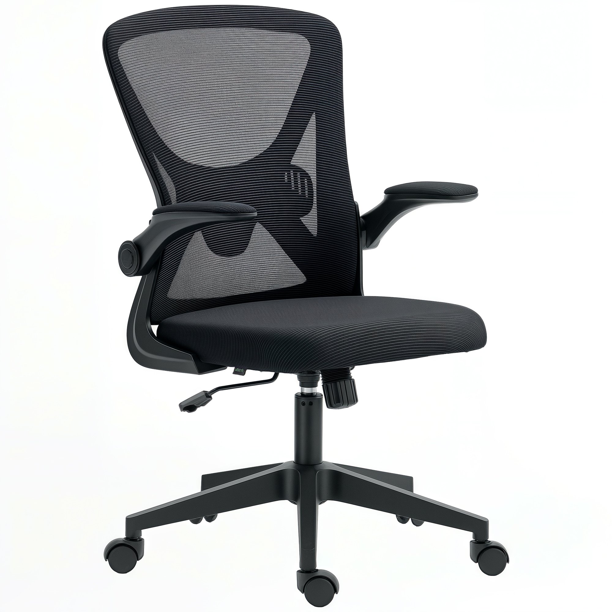 Vinsetto Flip-up Armrests Ergonomic Mesh Office Chair - Black