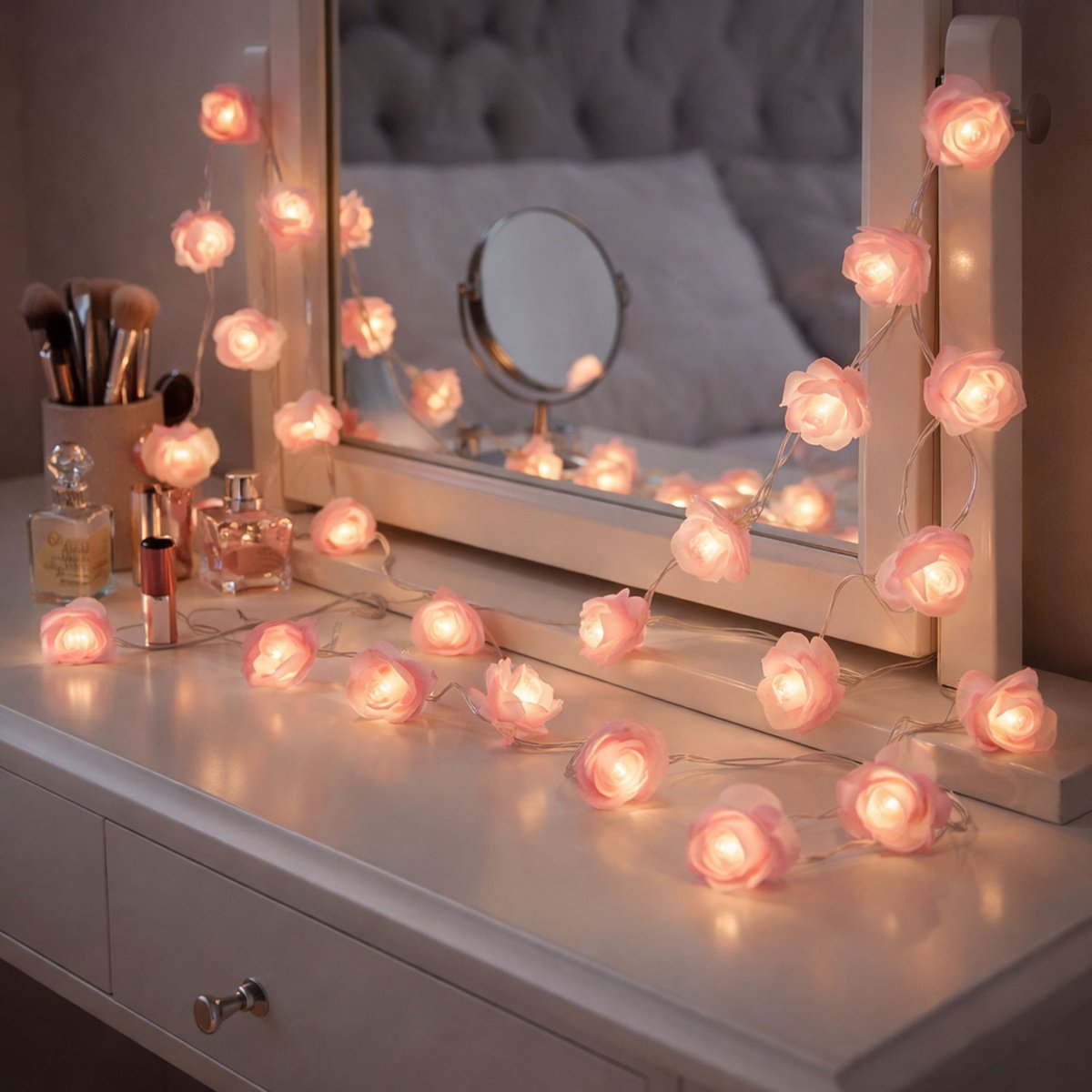 Neo Pink Rose 20 LED String Battery Operated Fairy Lights