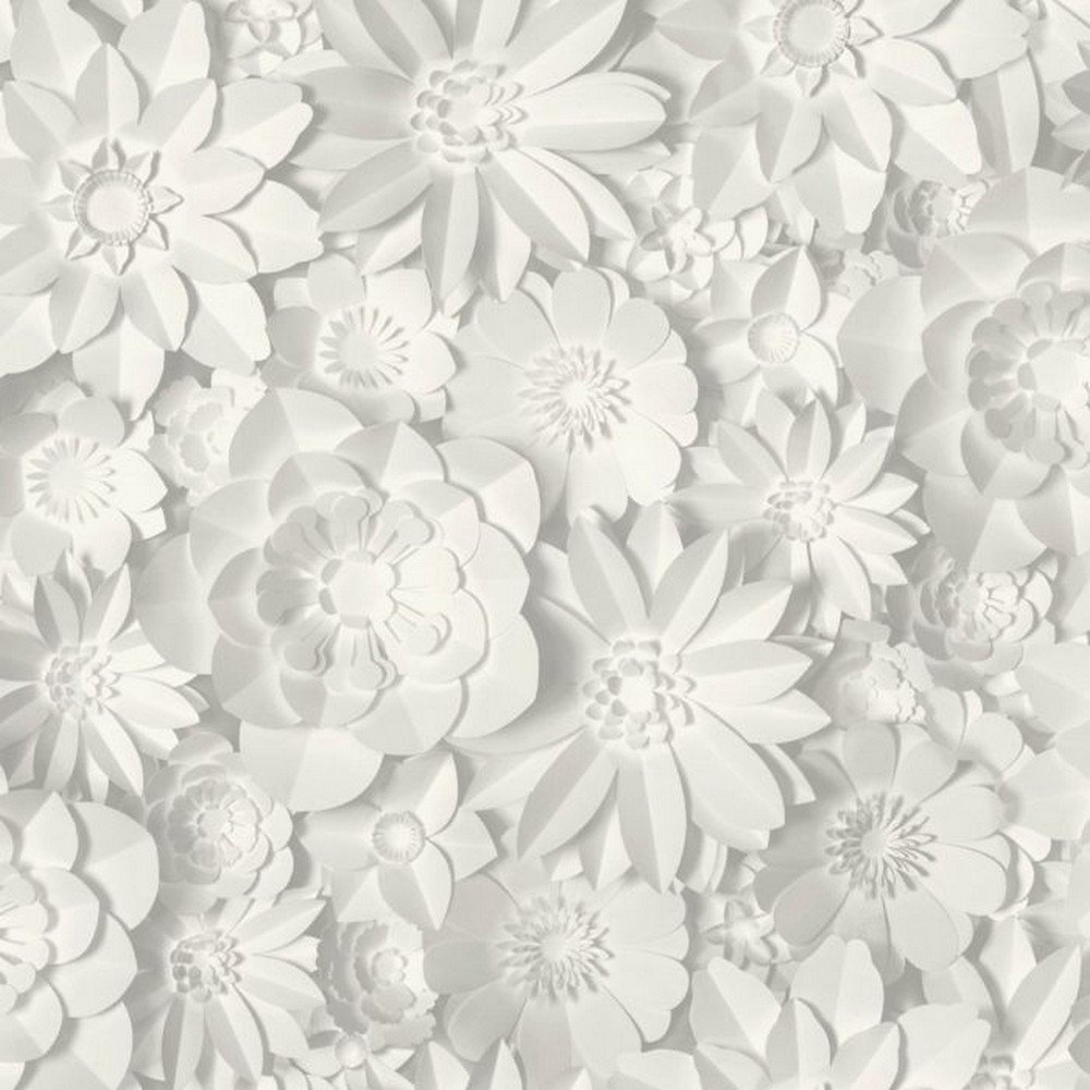 Fine Decor Dimensions Floral Wallpaper - White