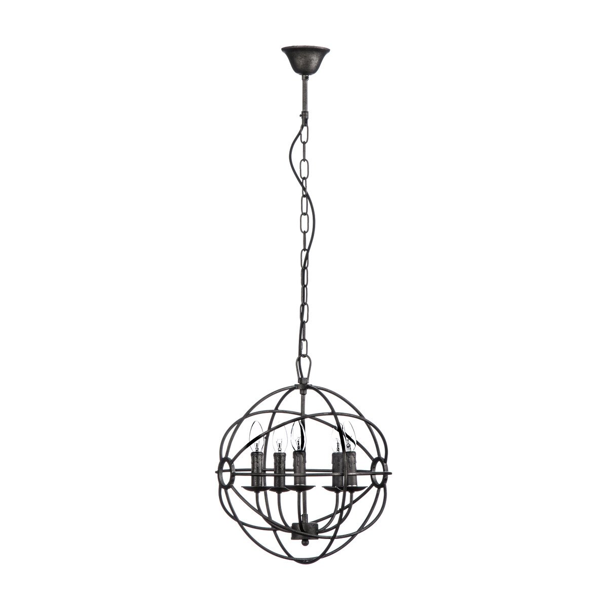 Orsina Orbital 5 Arm Metal Pendant Light - Black