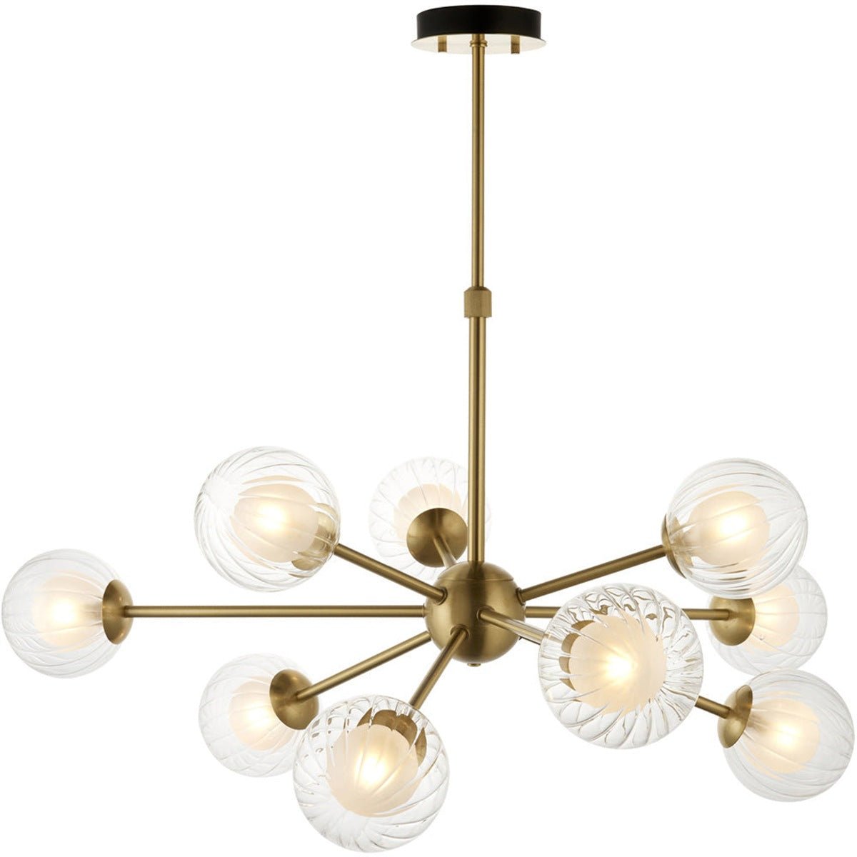 Loops Direct Steel and Glass LED Pendant Light - Satin Brass