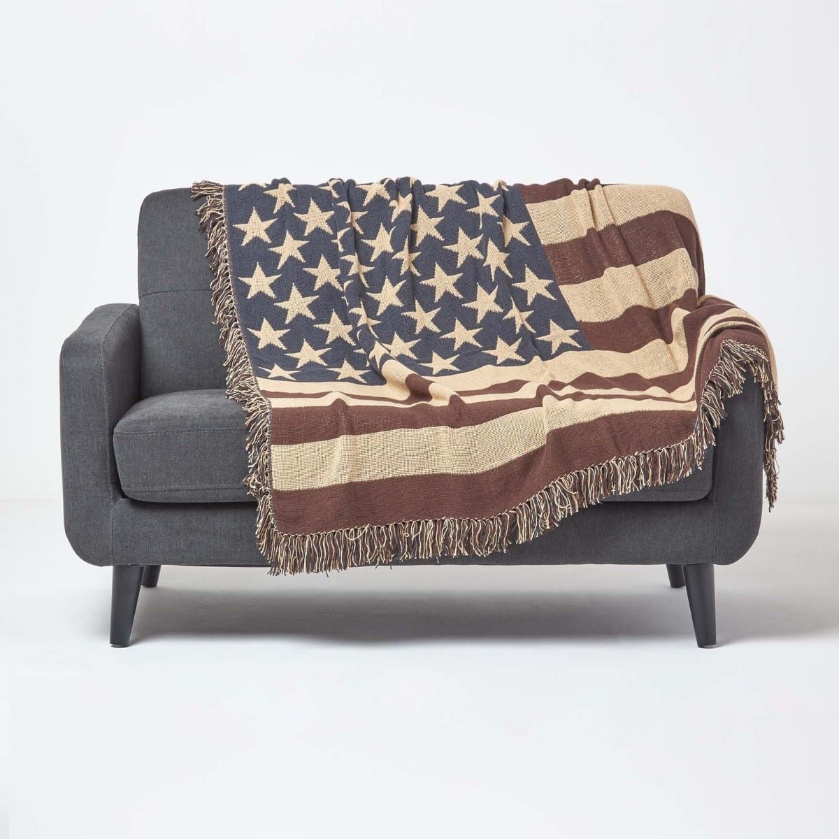 Homescapes Cotton USA Flag Throw - 125 x 150 cm