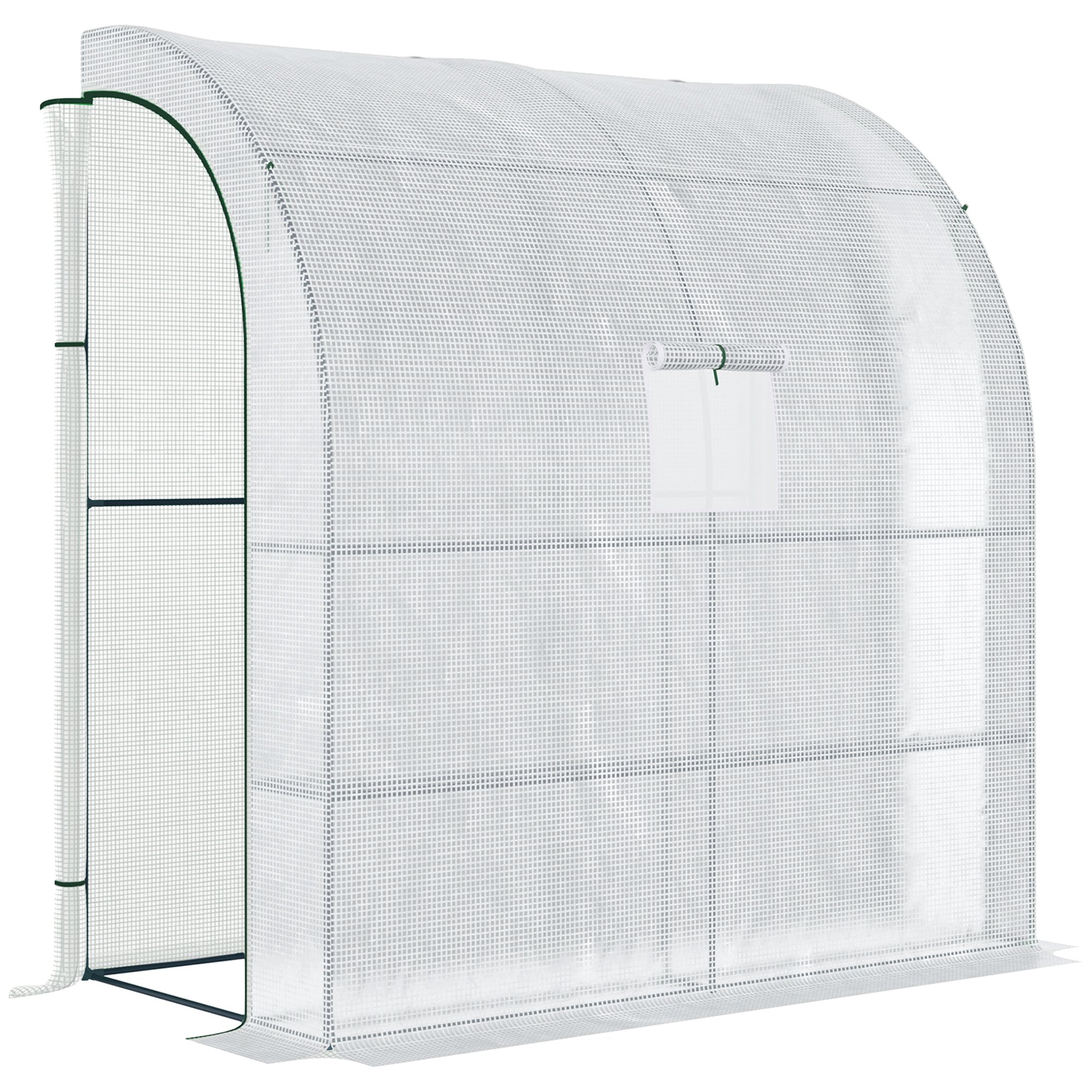 Outsunny 4 Shelf Polyethylene Lean-to Greenhouse – White