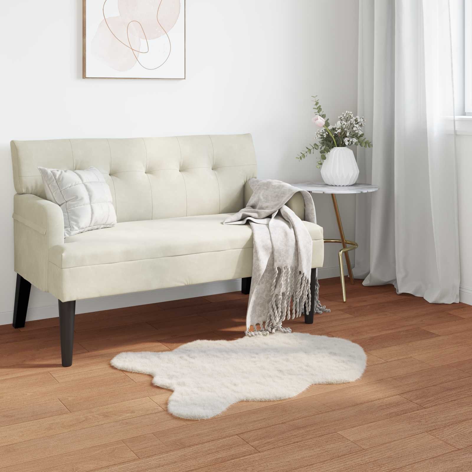 Walplus Olite Polyester Faux Fur Rug - Cream - 50 x 80 cm