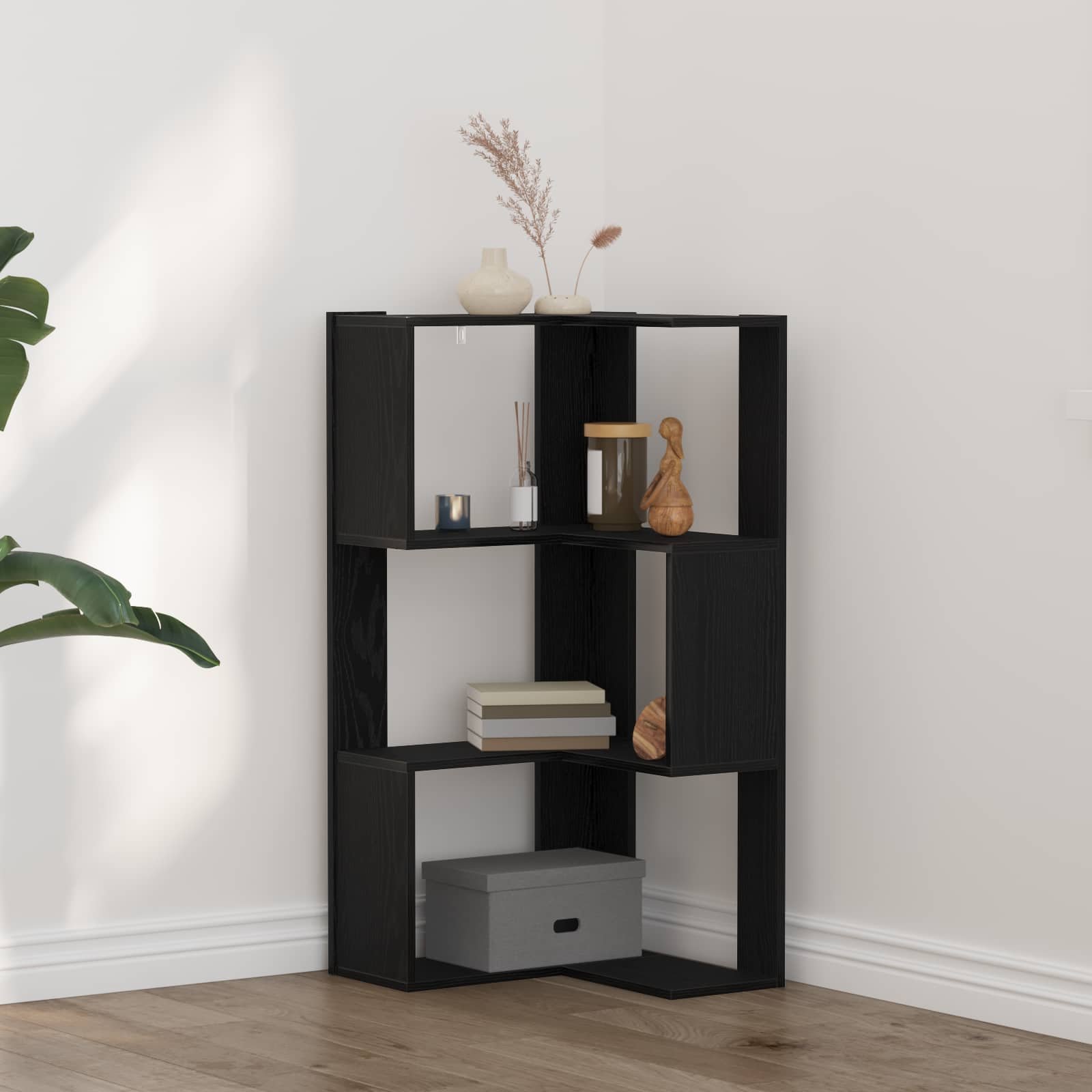 Walplus Bookcase - Dark Oak - 50 x 50 x 102 cm