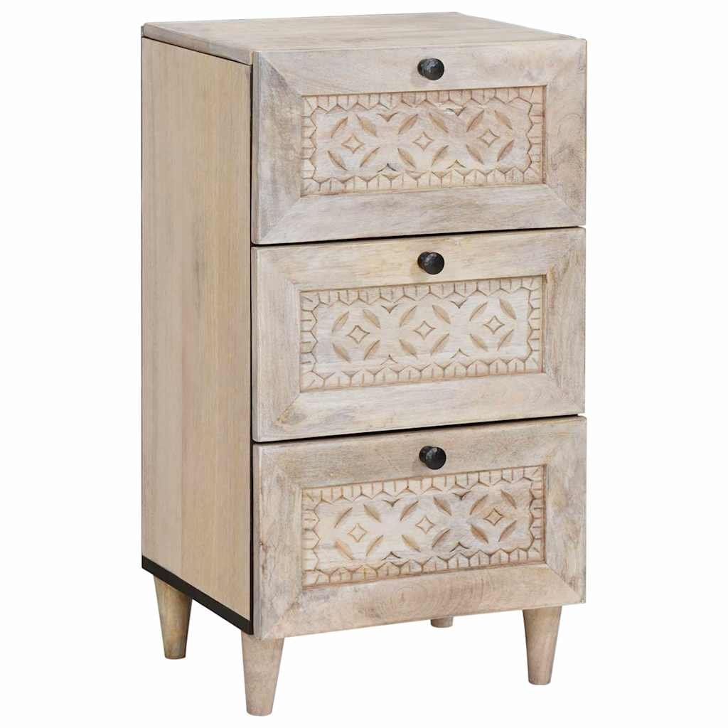 Walplus Solid Wood Sideboard with Drawers - White - 33.5 x 40 x 75 cm