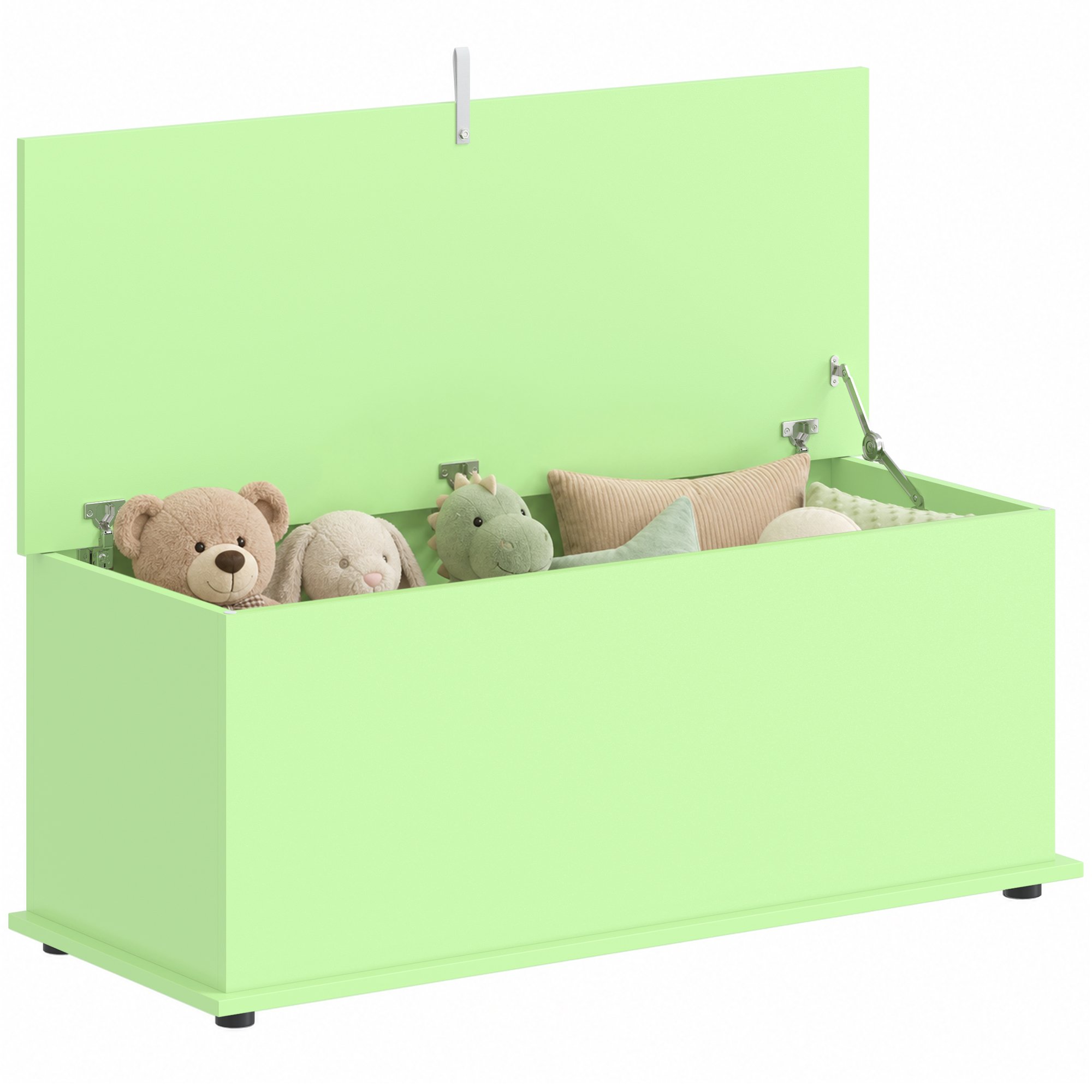HOMCOM Large 114L Storage Chest with Safety Hinged Lid - Green