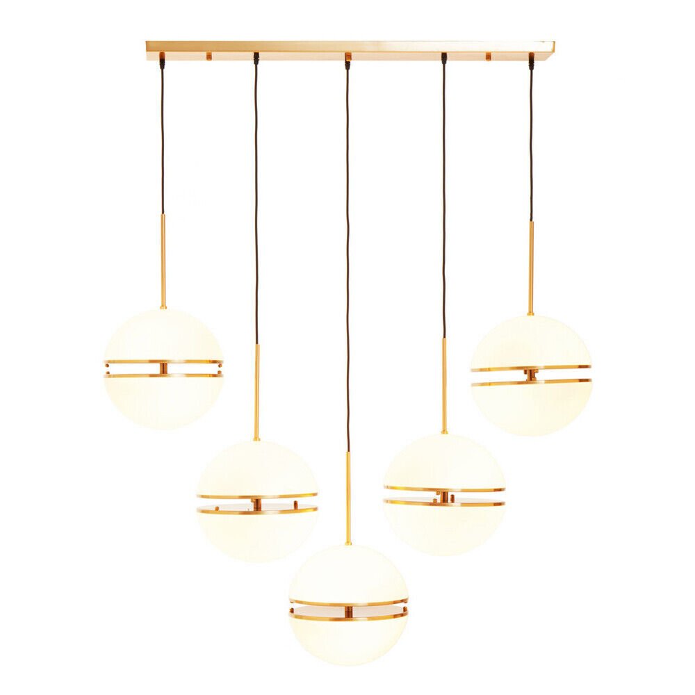Orsina Abira Five Ball Pendant Light - Brass