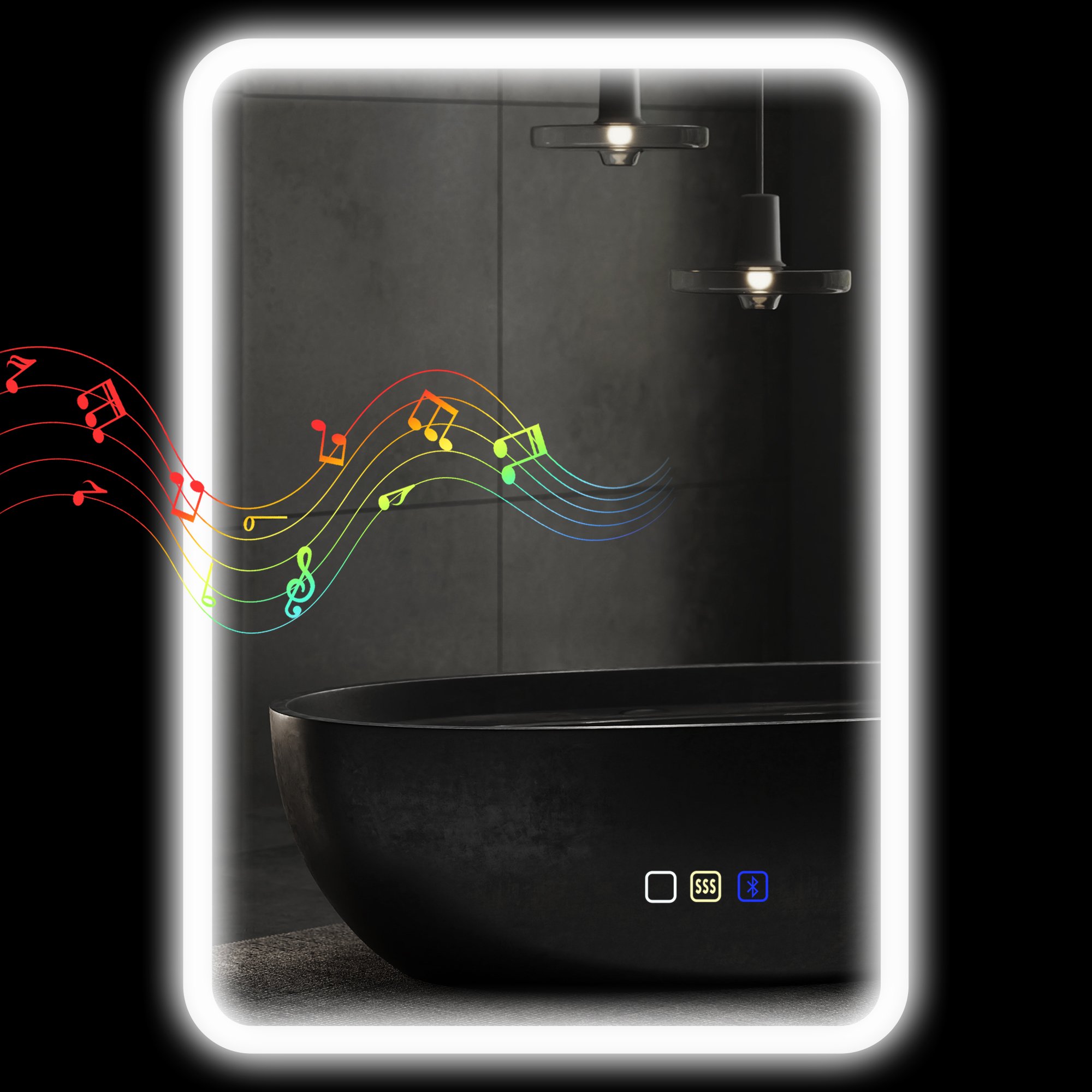 HOMCOM Touch Switch Backlit Illuminated Bathroom Mirror