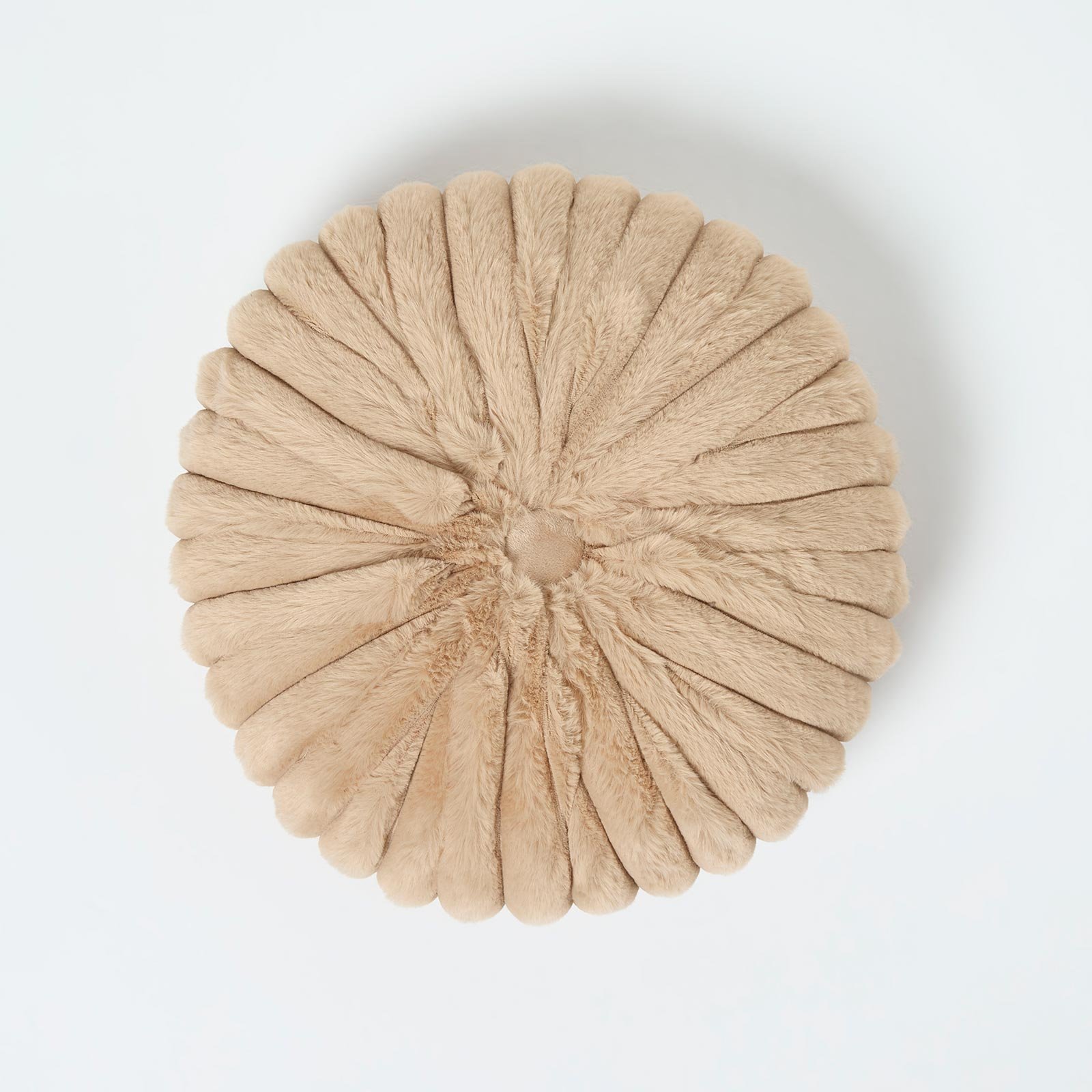 Homescapes Round Button Cushion – Cream