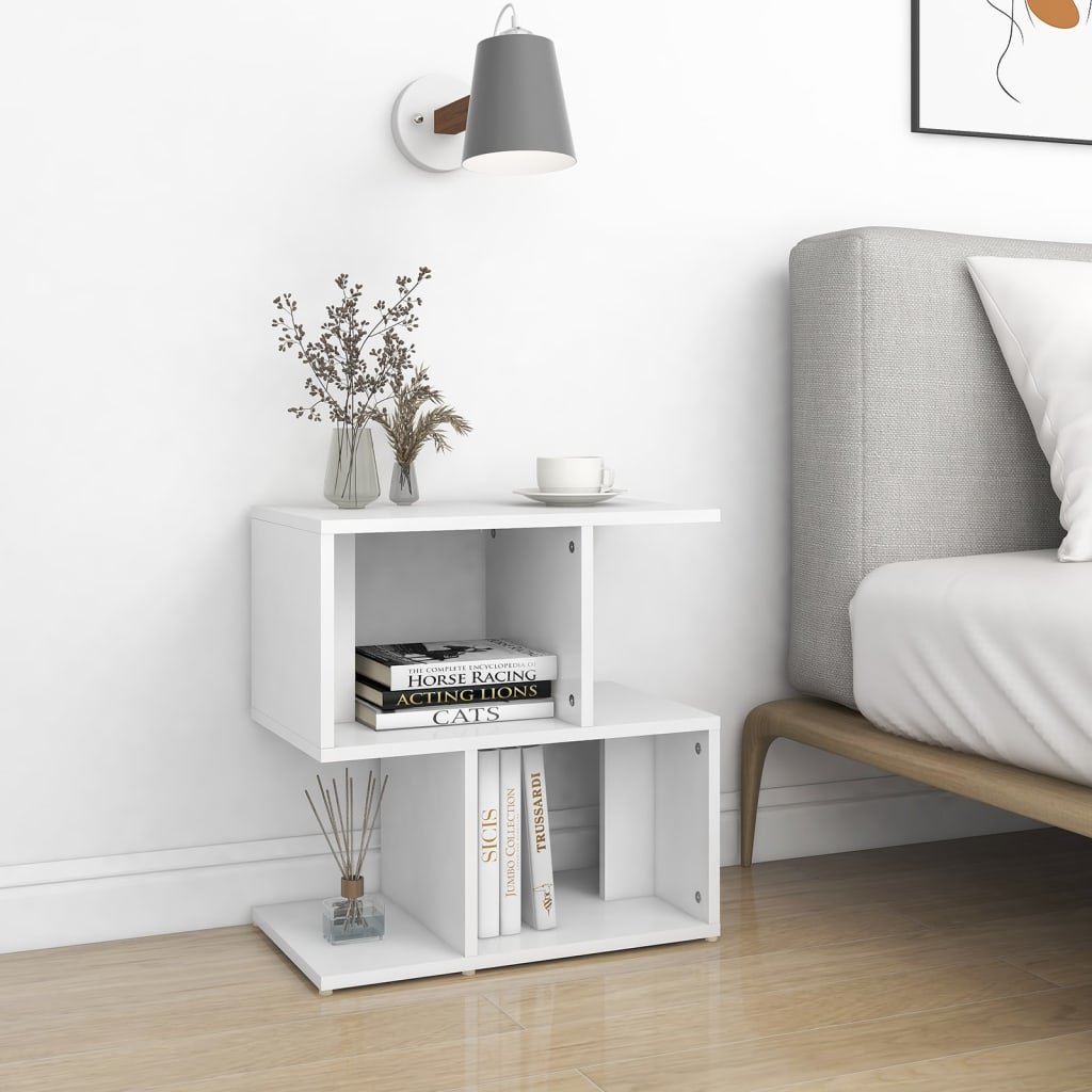 Walplus Engineered Wood Bedside Cabinet - White - 50 x 30 x 51.5 cm