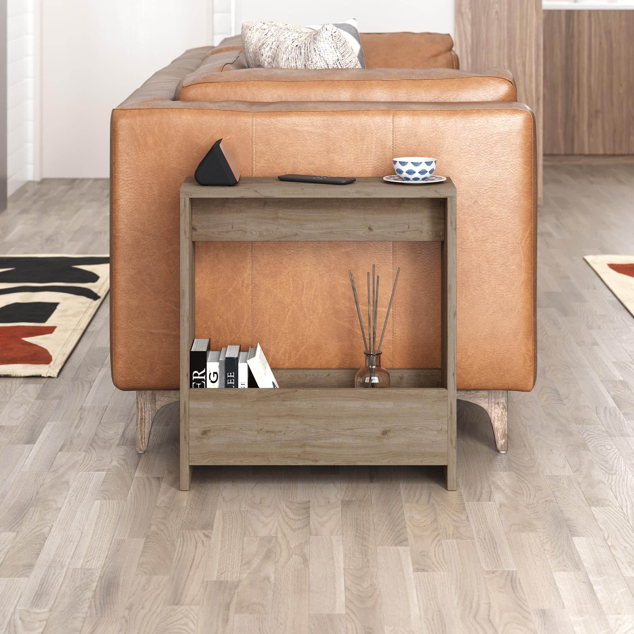 Decortie Simpi Particleboard Melamine Side Table - Natural Wood