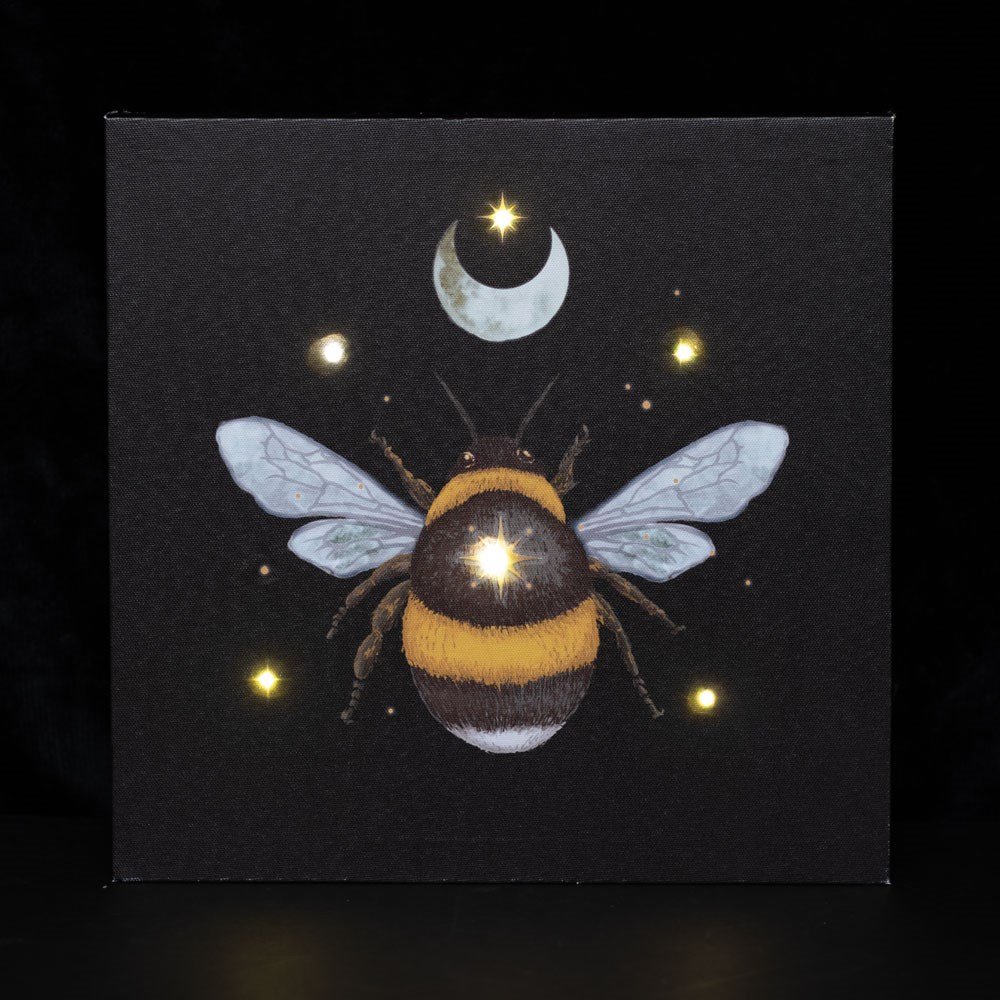 Something Different Forest Bee Light Up Canvas - Black & Yellow