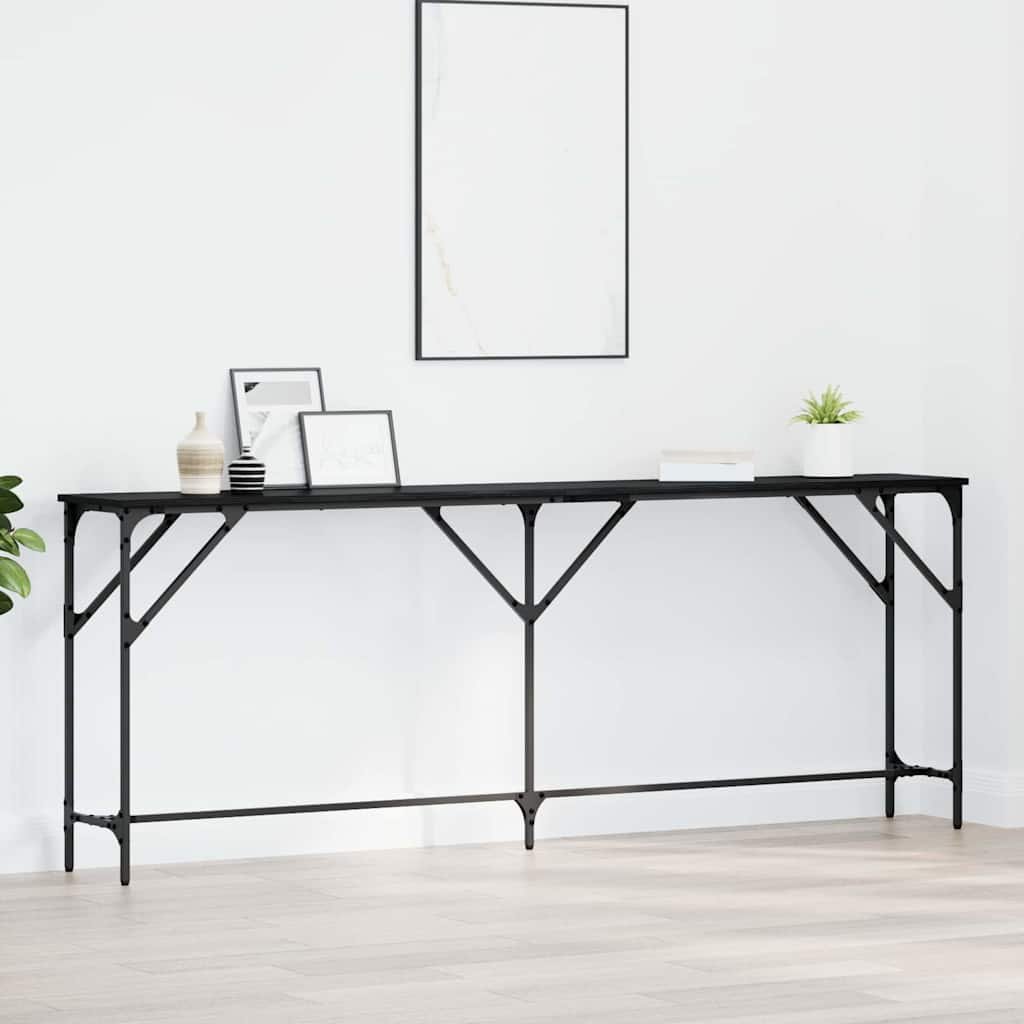 Walplus Engineered Wood Console Table - Dark Oak - 200 x 29 x 75 cm