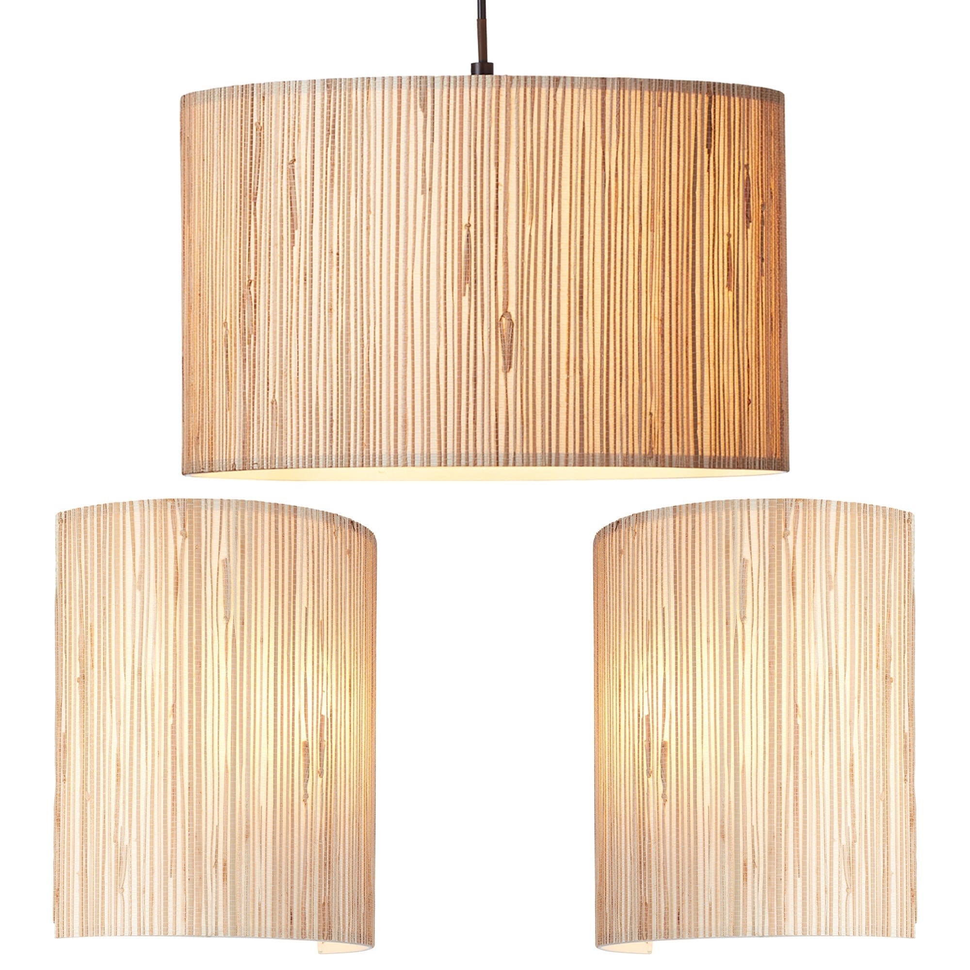 Loops Direct Steel and Bamboo Lighting Bundle - Natural Bamboo and Matt Black