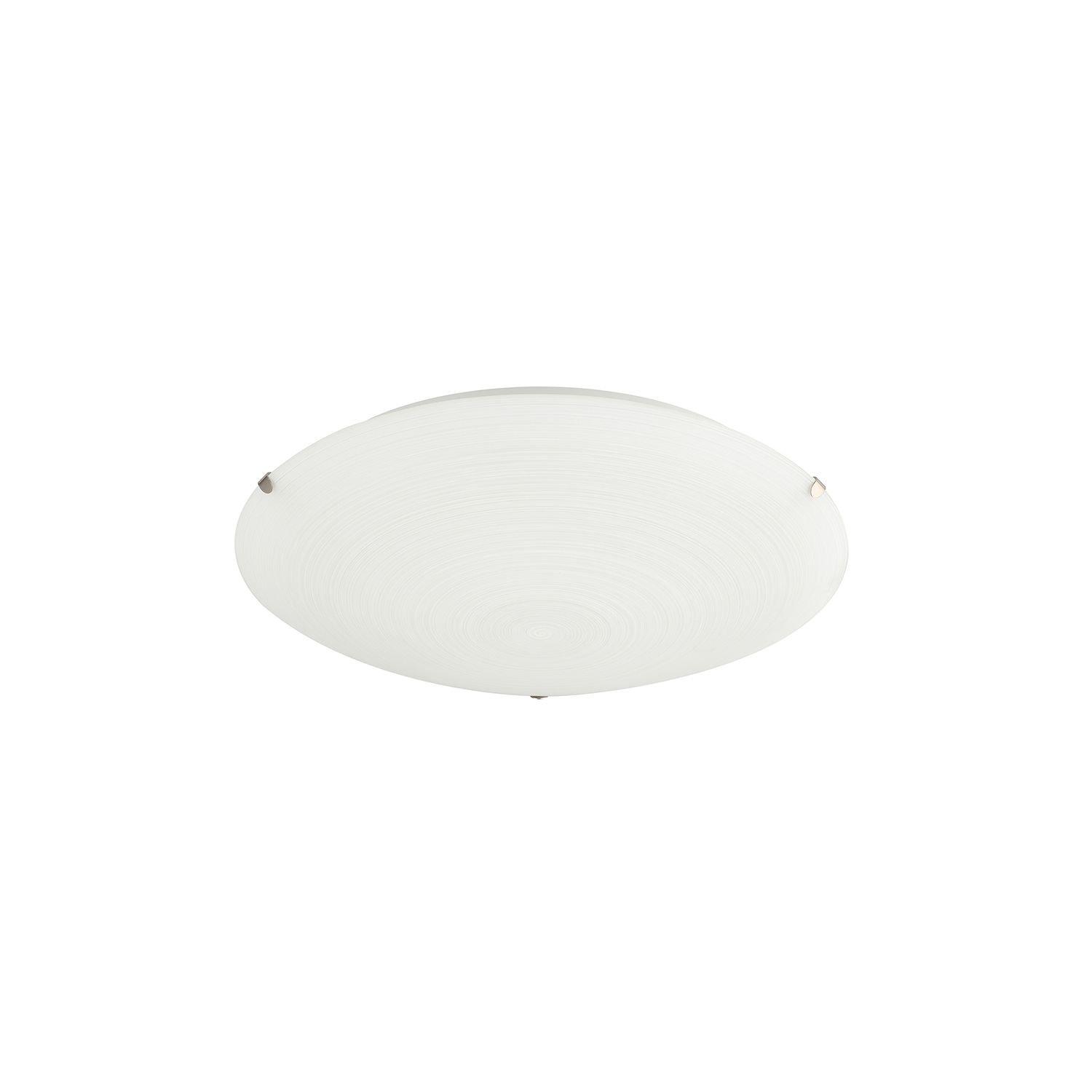 Happy Homewares Frosted White Flush Glass with Soft Swirl Ceiling Light - 25cm