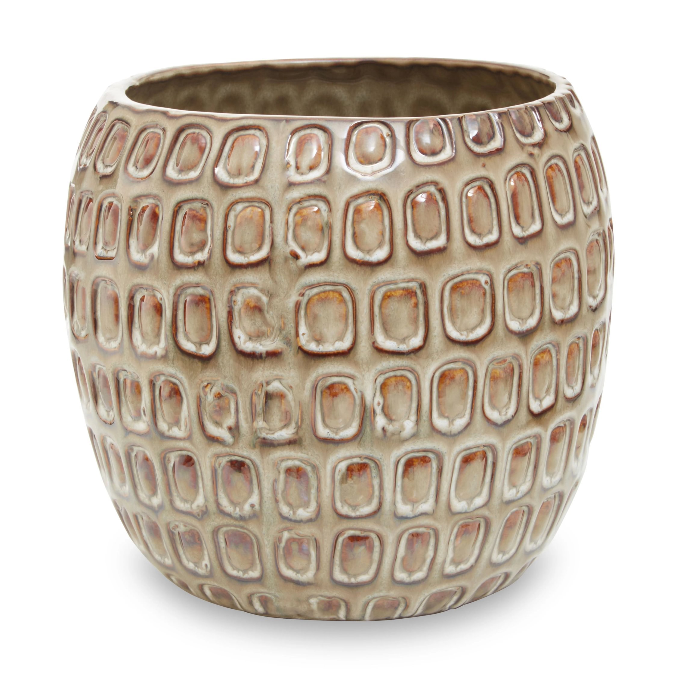 Orsina Yana Large Textured Ceramic Planter - Cream