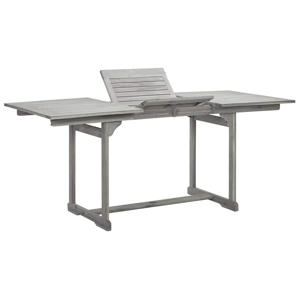 Walplus Solid Acacia Wood Garden Dining Table - Grey - 170 x 80 x 75 cm