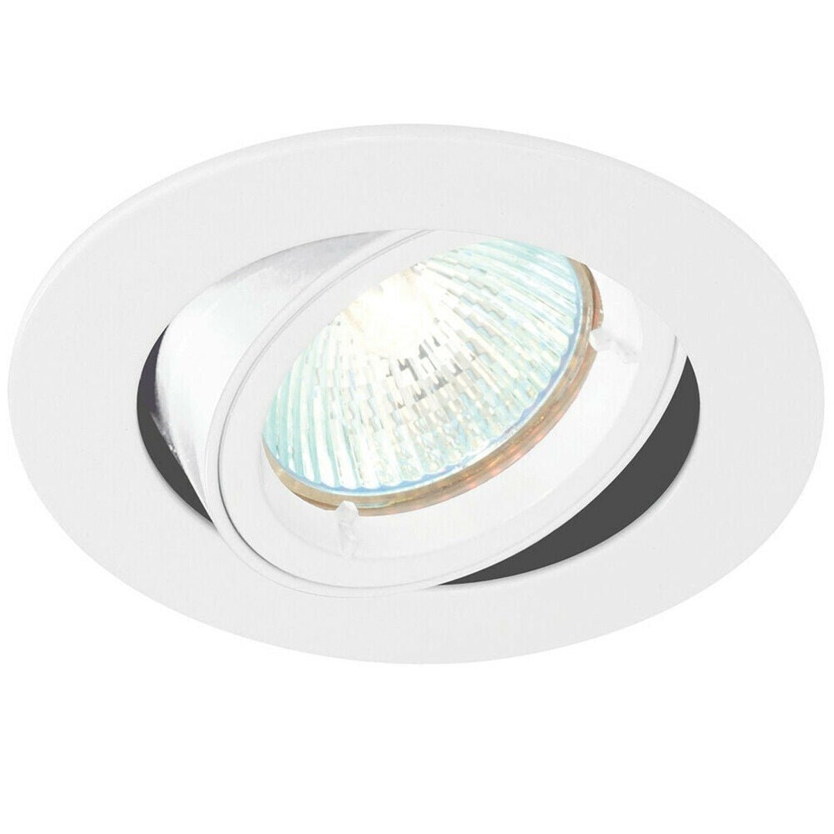Loops Direct Aluminium Tilting Recessed Ceiling Downlight - Gloss White