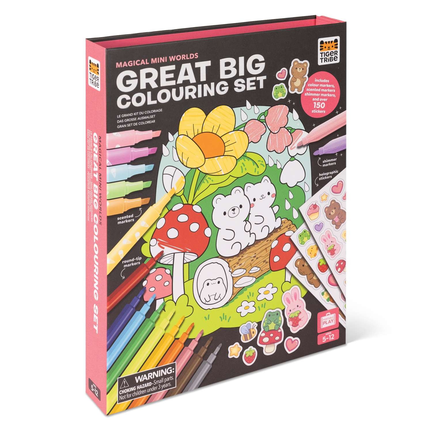 Tiger Tribe Great Big Colouring Set - Magical Mini Worlds 5 Years +
