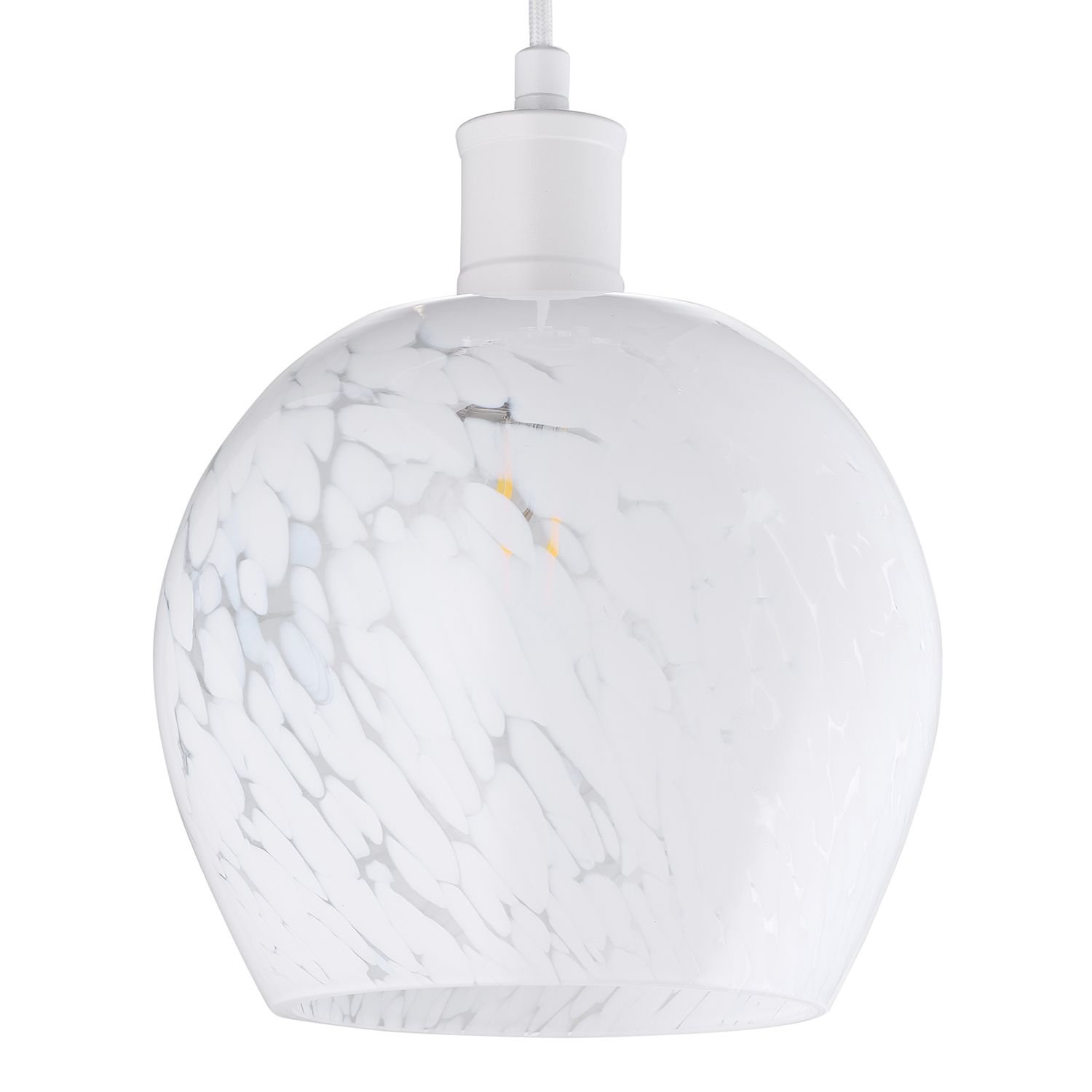 Happy Homewares Teardrop Opal White Snowflake Glass Pendant Shade - 20cm