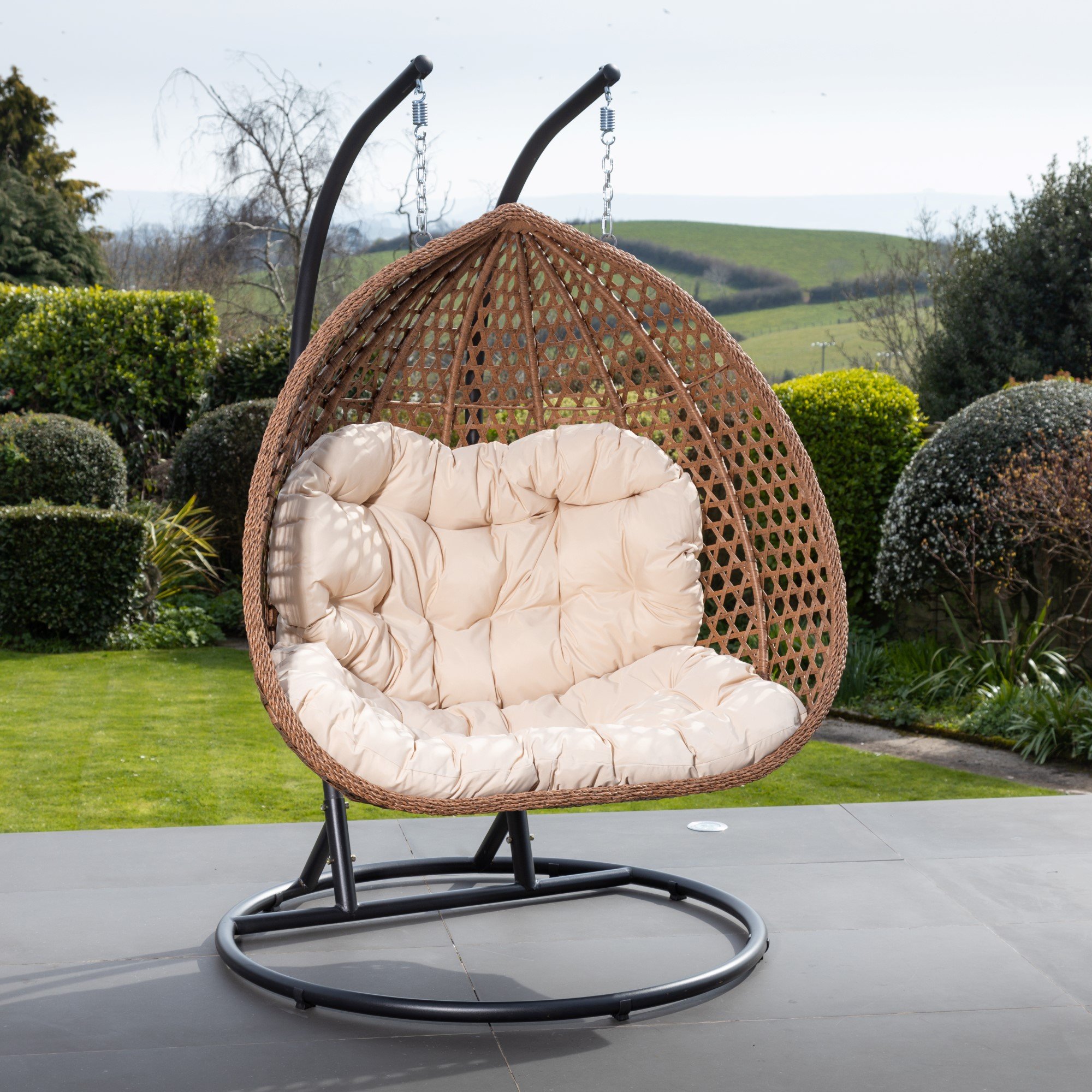 Artemis Home Henley Double Swing Egg Pod Chair - Cream