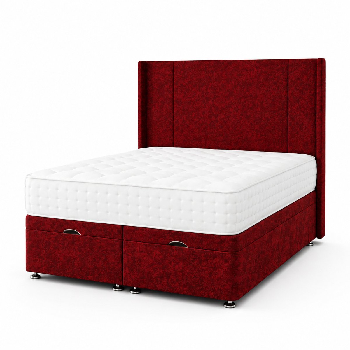 Comfy Deluxe Harriet  6ft Super king  Ottoman End Lift  Bed Set - Crush Red