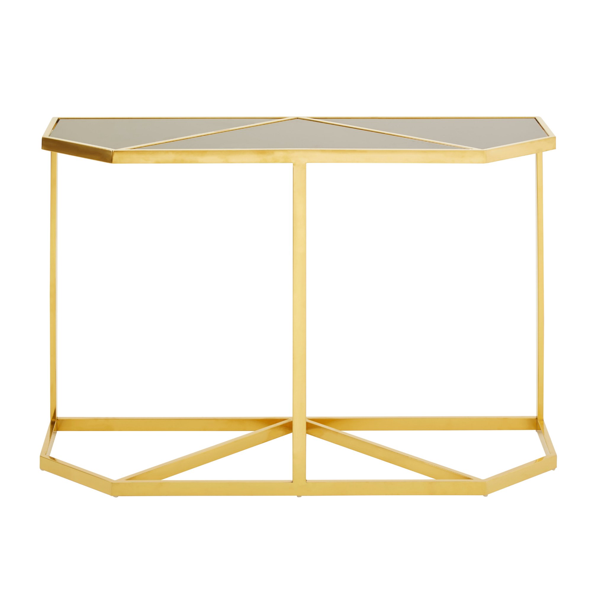 Orsina Horizon Tempered Glass Top Console Table – Black