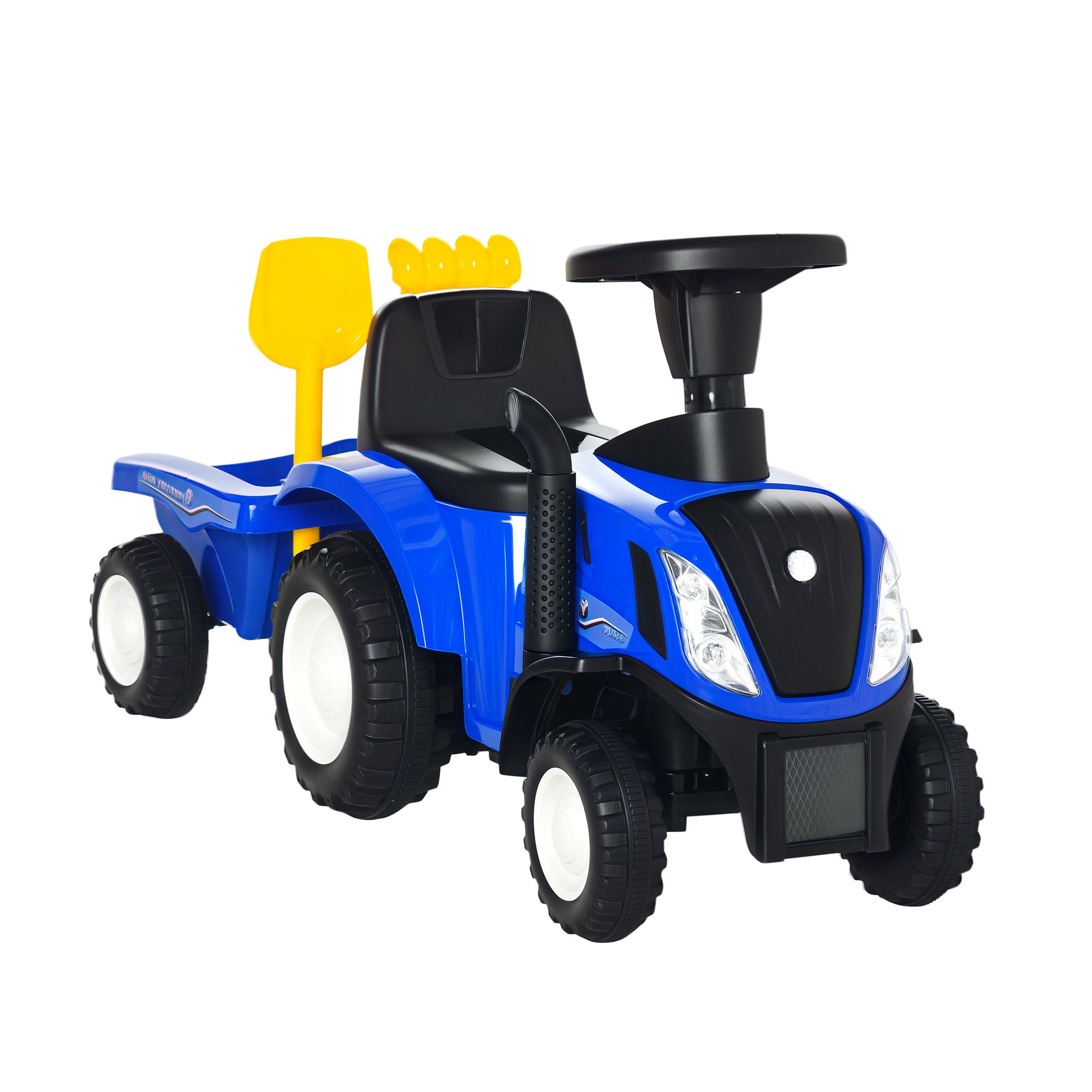 HOMCOM New Holland 1 to 3 Years Foot to Floor Ride On Tractor – Blue