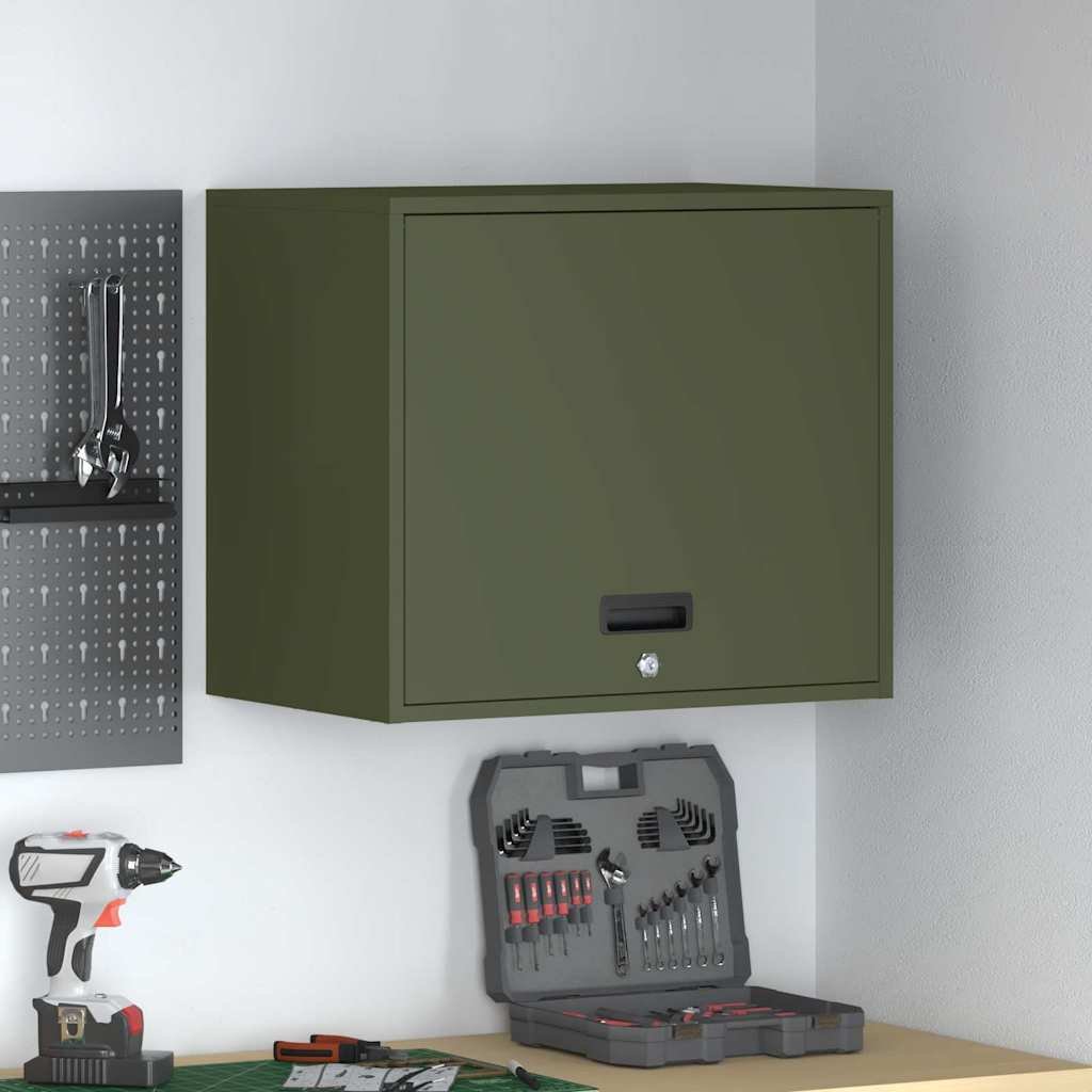 Walplus Steel Lockable Wall Mounted Wall Cabinet - Olive - 60 x 40 x 53 cm