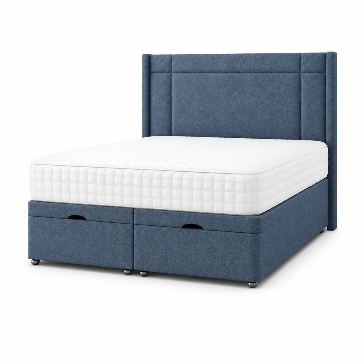 Comfy Deluxe Prince 4ft Small Double  Ottoman End Lift  Bed Set - Linen Blue