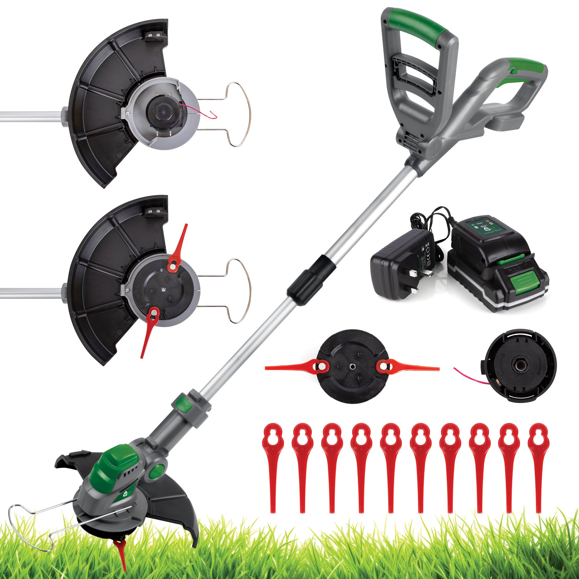 Gracious Gardens 18V Cordless Grass Trimmer with 1 Battery