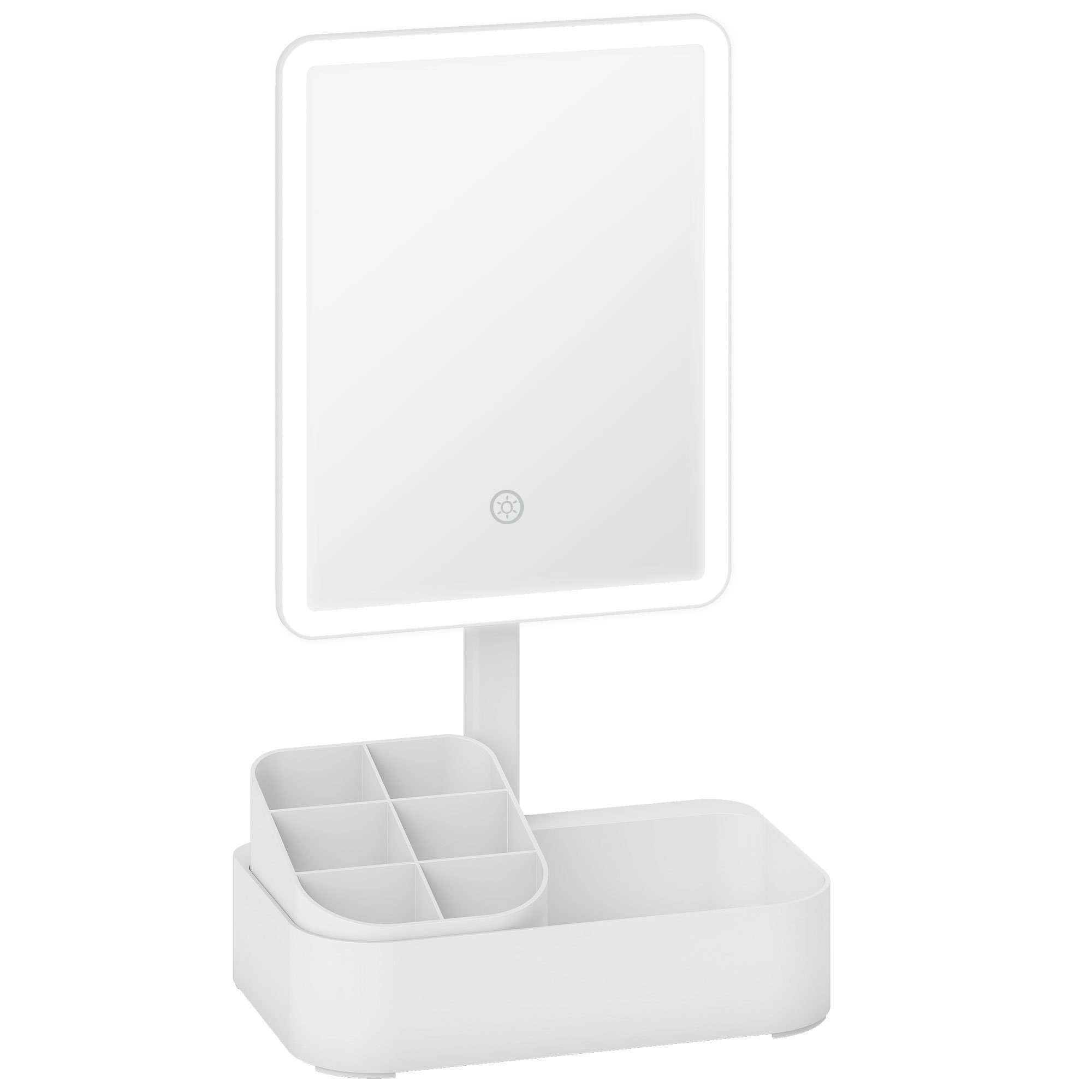 HOMCOM Adjustable Colour Temperature Rechargeable Vanity Mirror - White