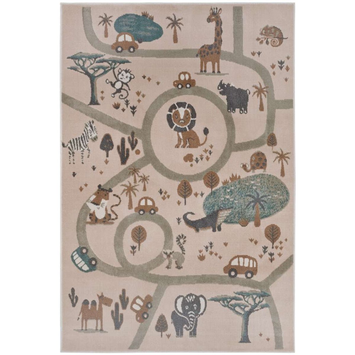 Hanse Home Brown Adventures Animal Park Kids Rug - 120 x 170cm