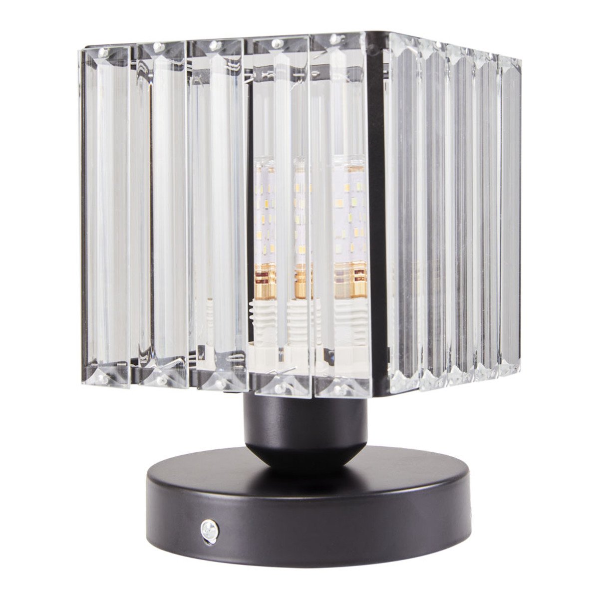 Living and Home Square Crystal Ceiling Light - Black