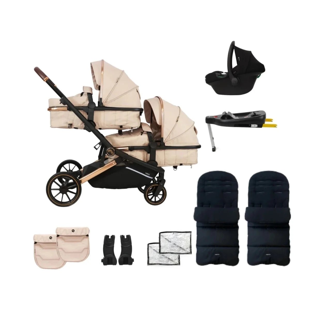 My Babiie Twin Travel System - Black Leopard