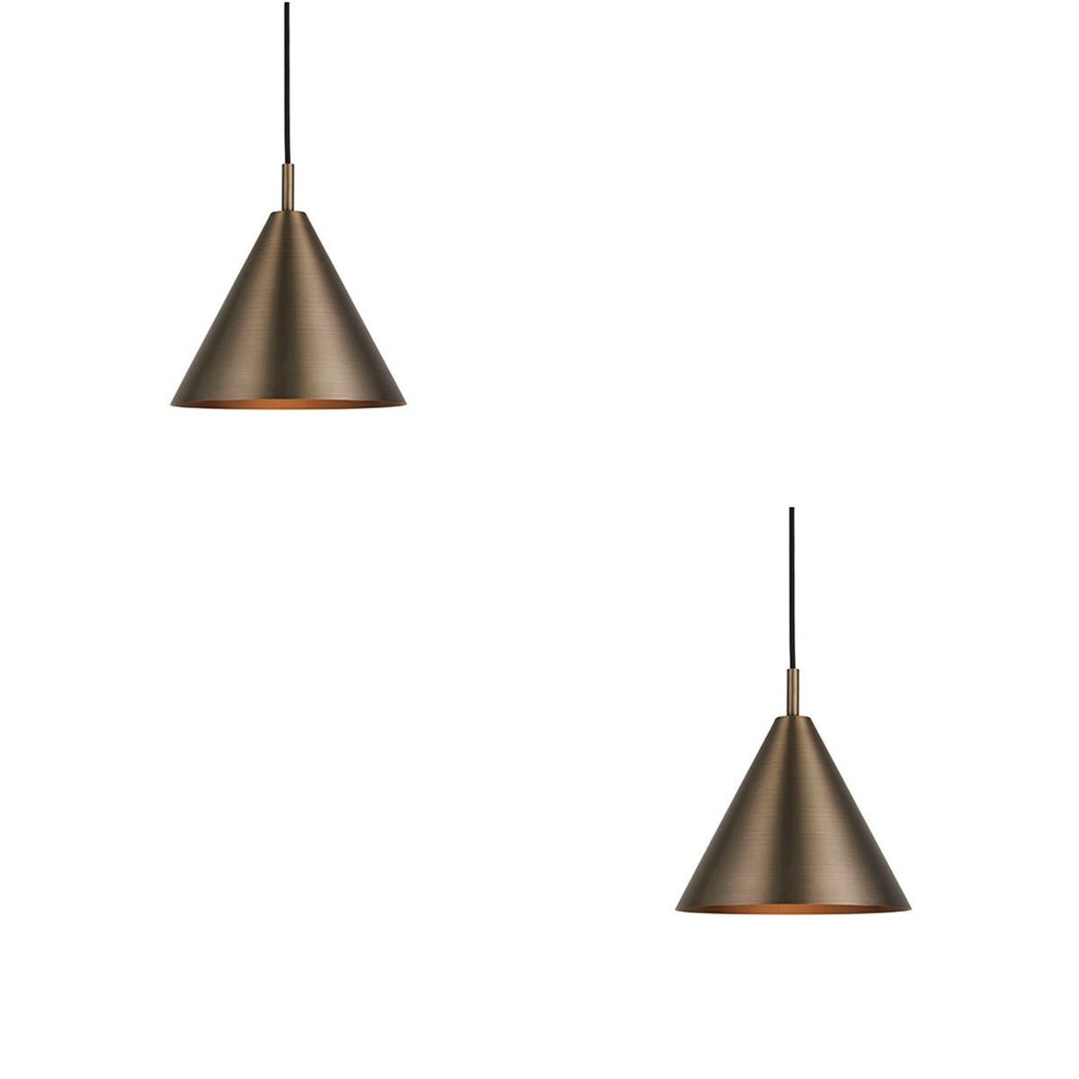 Loops Direct Set of 2 Steel Pendant Light - Brushed Antique Bronze
