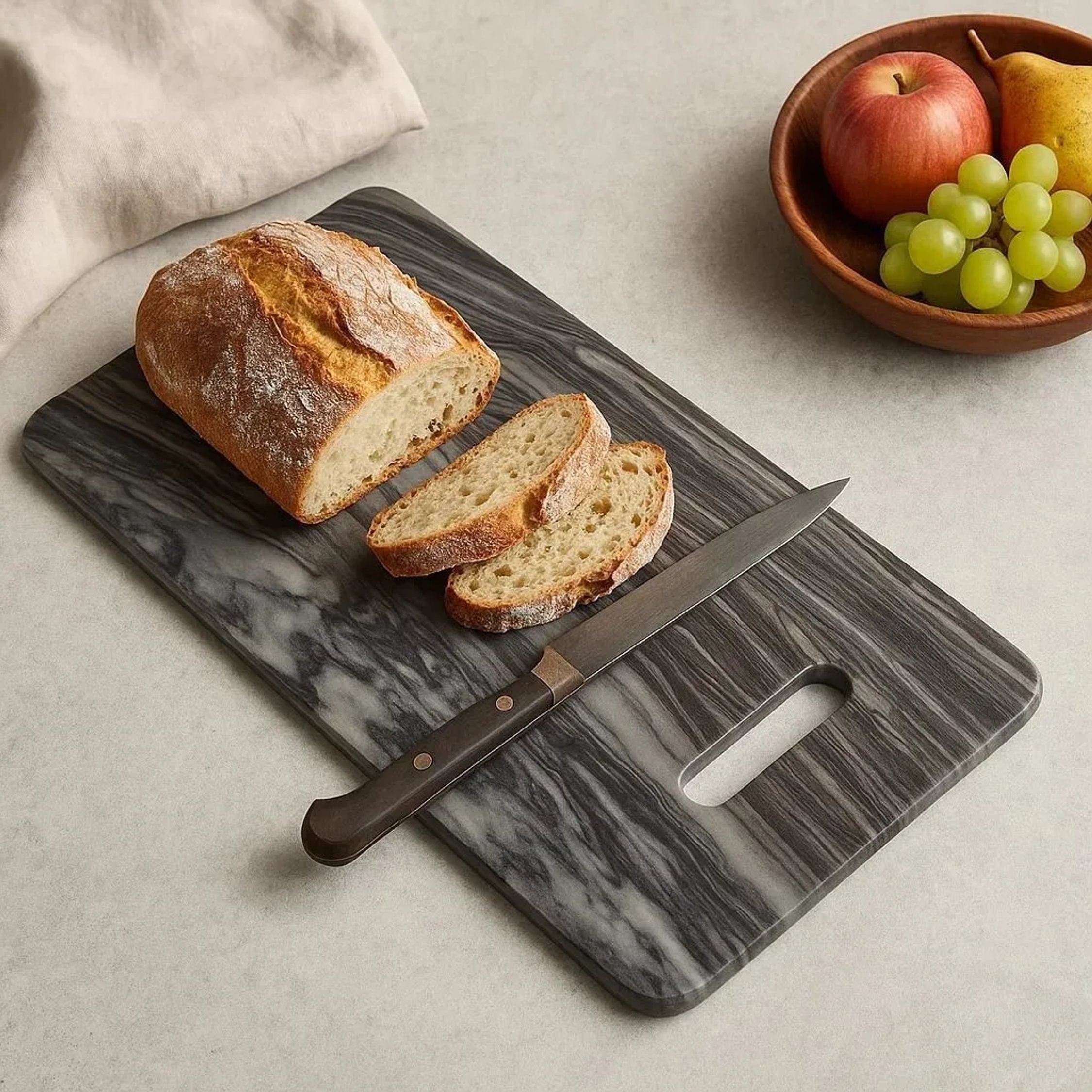 Orsina Marmore Rectangular Marble Chopping and Serving Board – Black