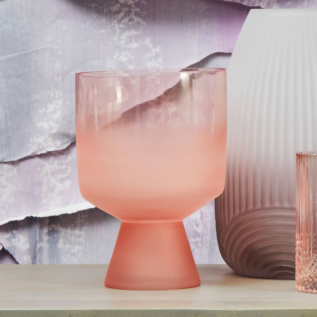 Orsina Baila Large Matte Glass Vase - Pink