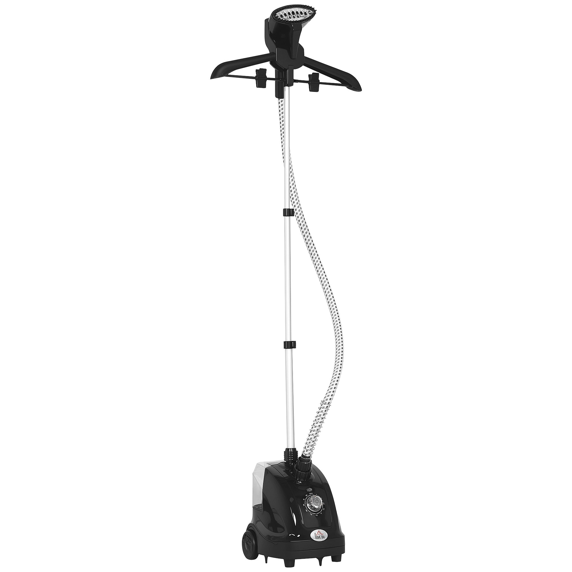HOMCOM 1.4L Clothes Steamer with Adjustable Telescopic Pole - Black