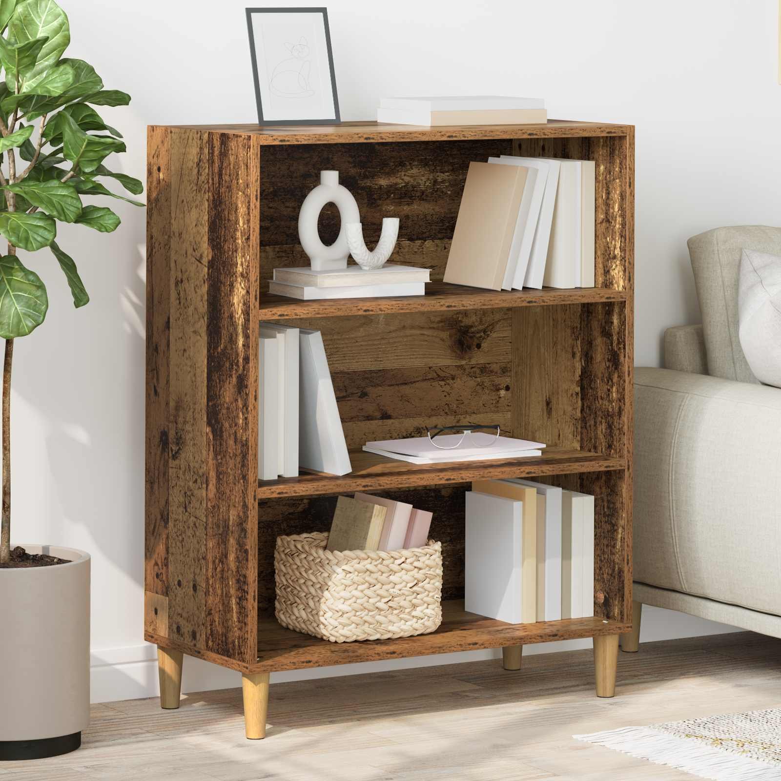 Walplus 1 Door Rectangular Sideboard - Old Wood - 69.5 x 32.5 x 90 cm