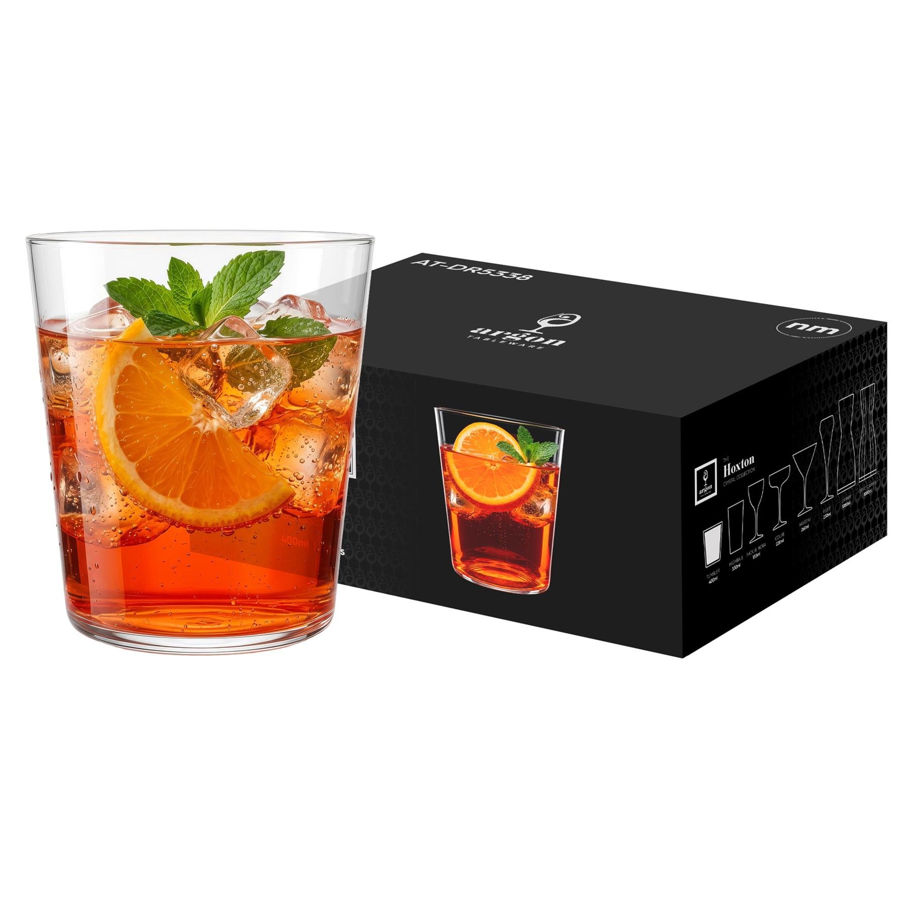 Argon Tableware Hoxton Crystal Tumblers - 390ml - Pack of 48