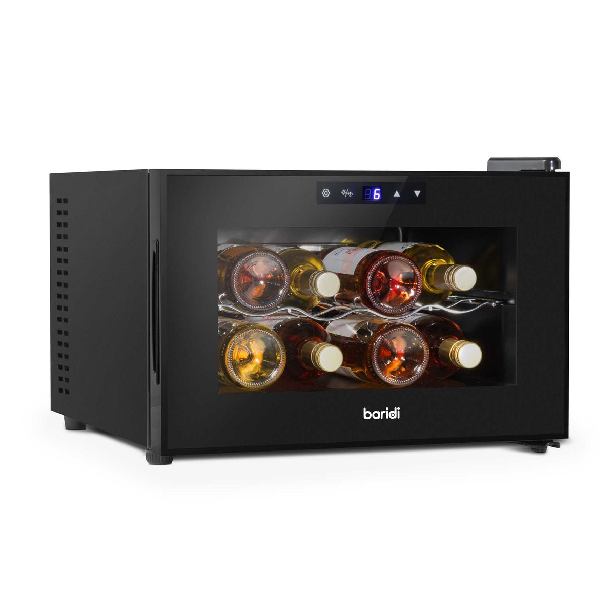 Baridi 8 Bottle Thermoelectric Digital Display Wine Cooler - Black