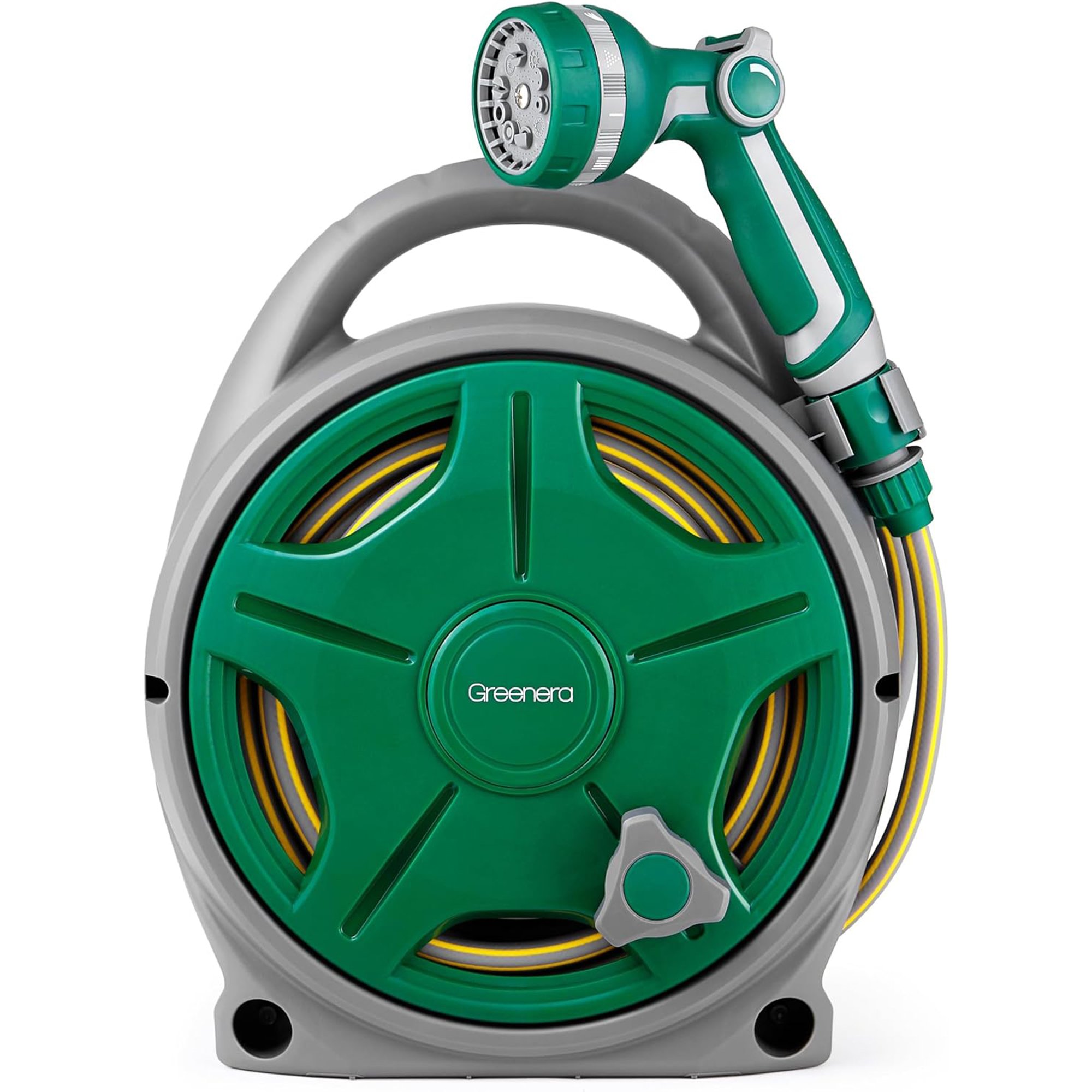 Greenera 20M Garden Hose Pipe Reel - Green/Grey