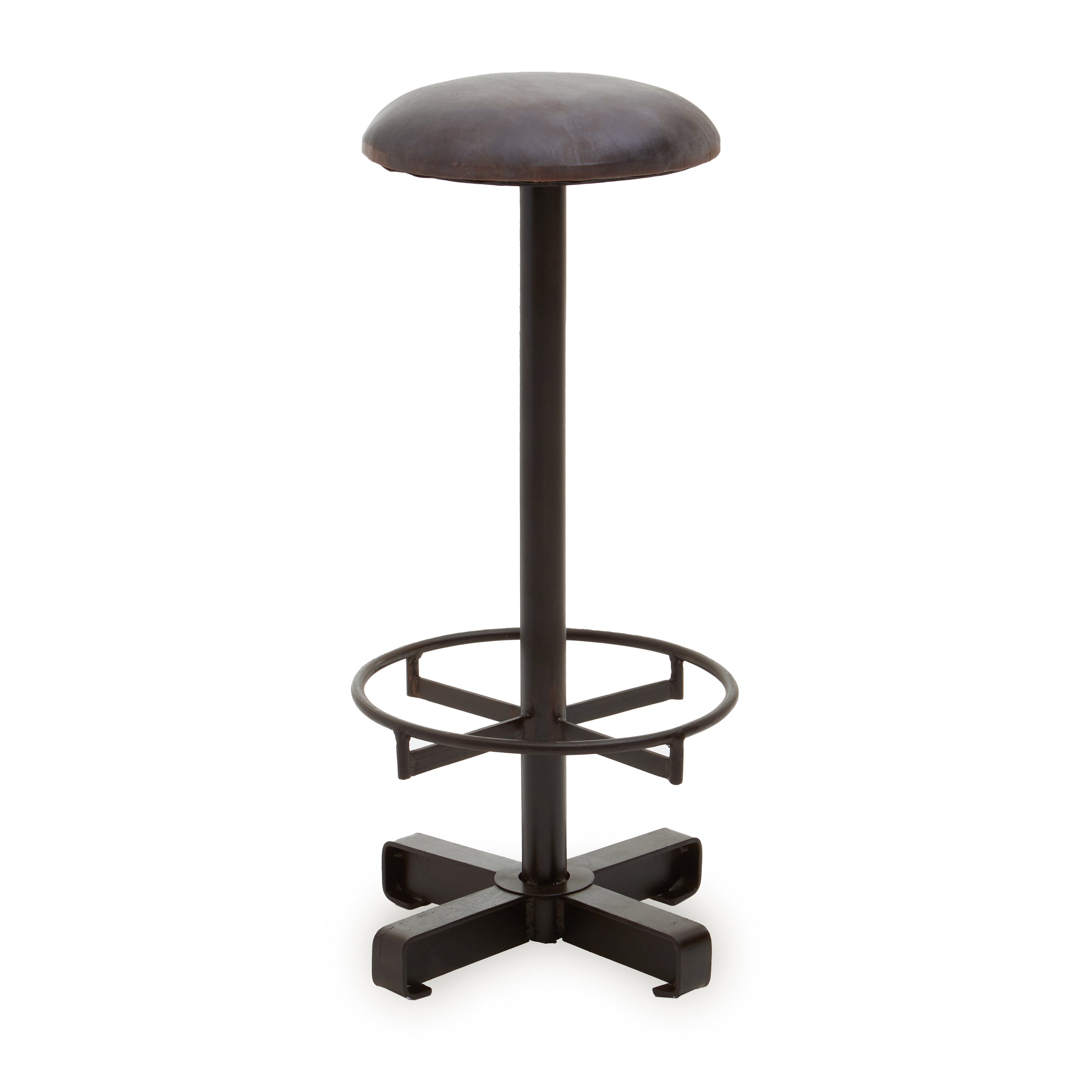 Orsina Buffalo Leather Bar Stool – Antique Blue & Black