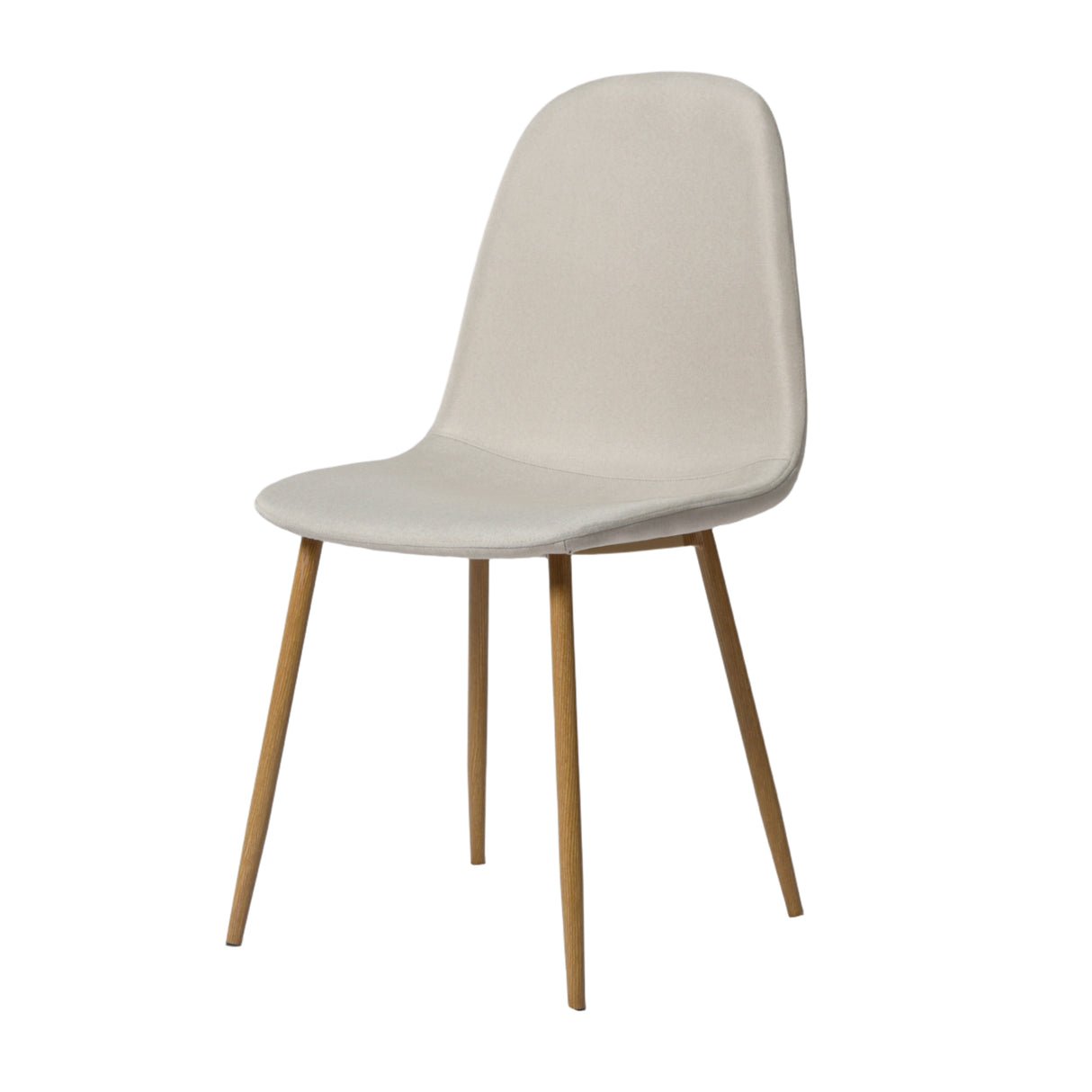 HomeGardenDirect Asteria Linen Fabric With Wood Legs Set of 2 - Beige