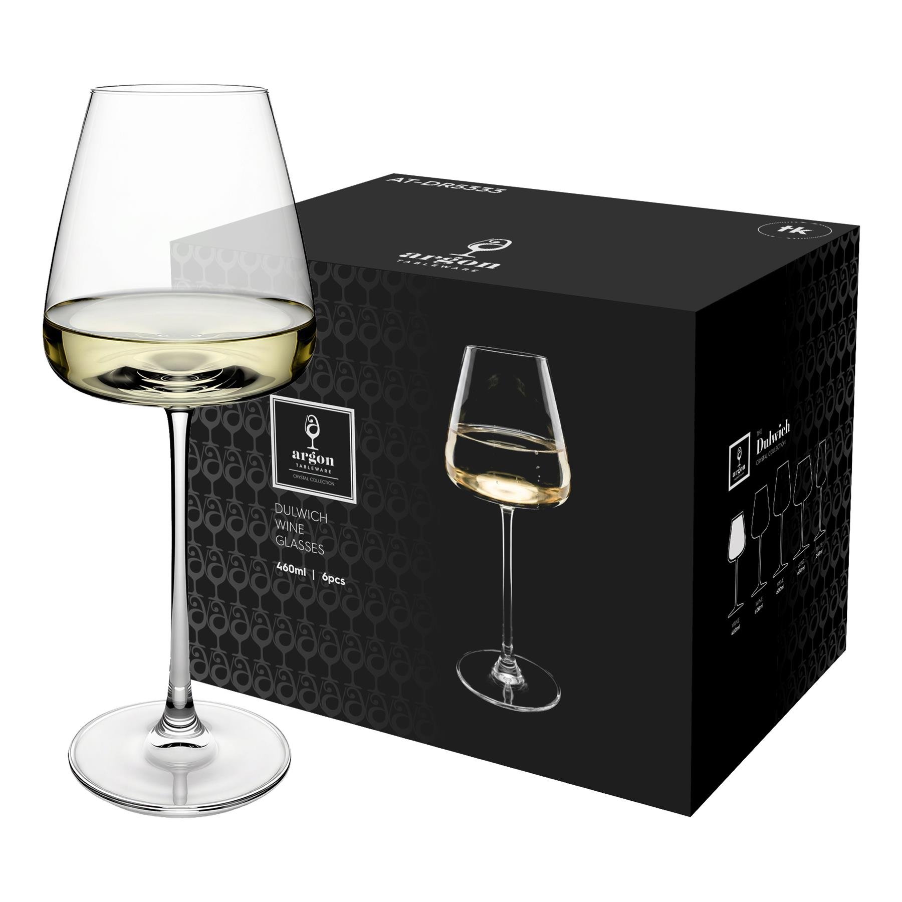 Argon Tableware Dulwich Crystal White Wine Glasses - 460ml - Pack of 24