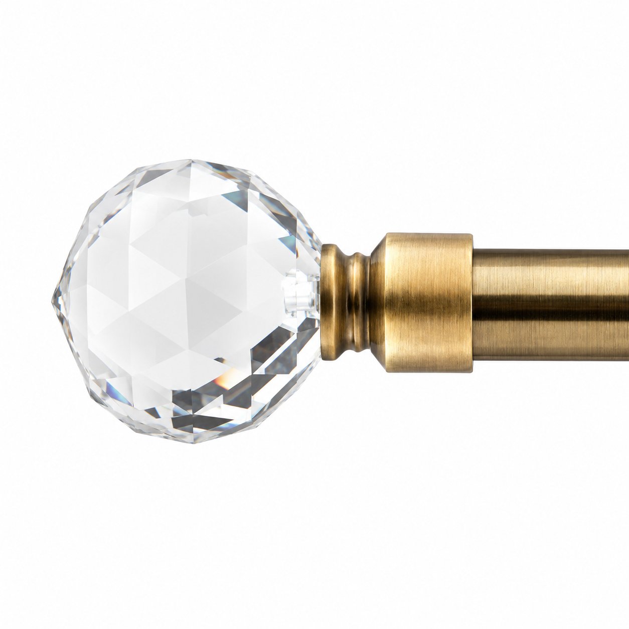 New Edge Blinds 16-19mm Brass Cristalla Eyelet Curtain Pole - 120cm - 210cm