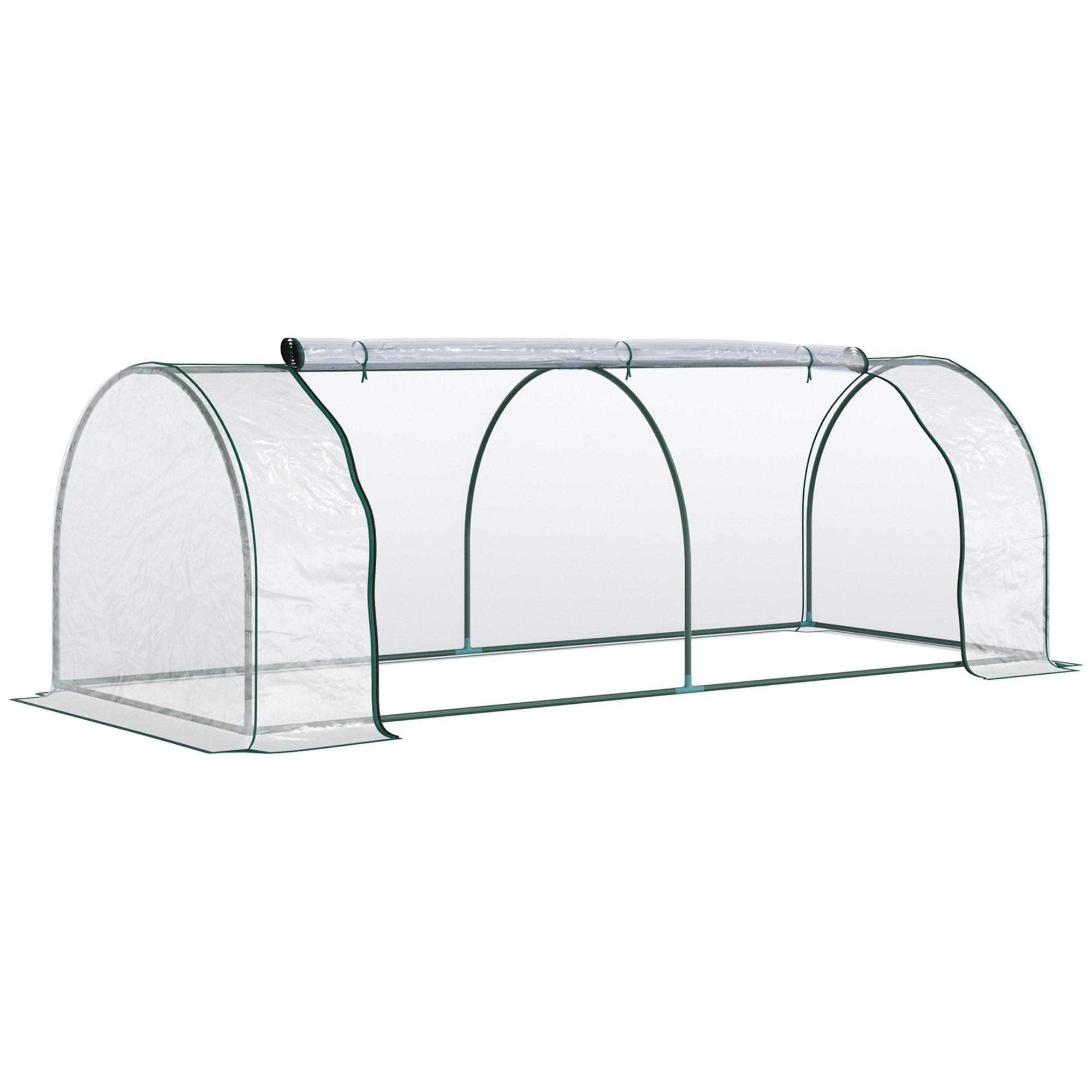 Outsunny Steel Frame PVC Cover Tunnel Greenhouse – Transparent