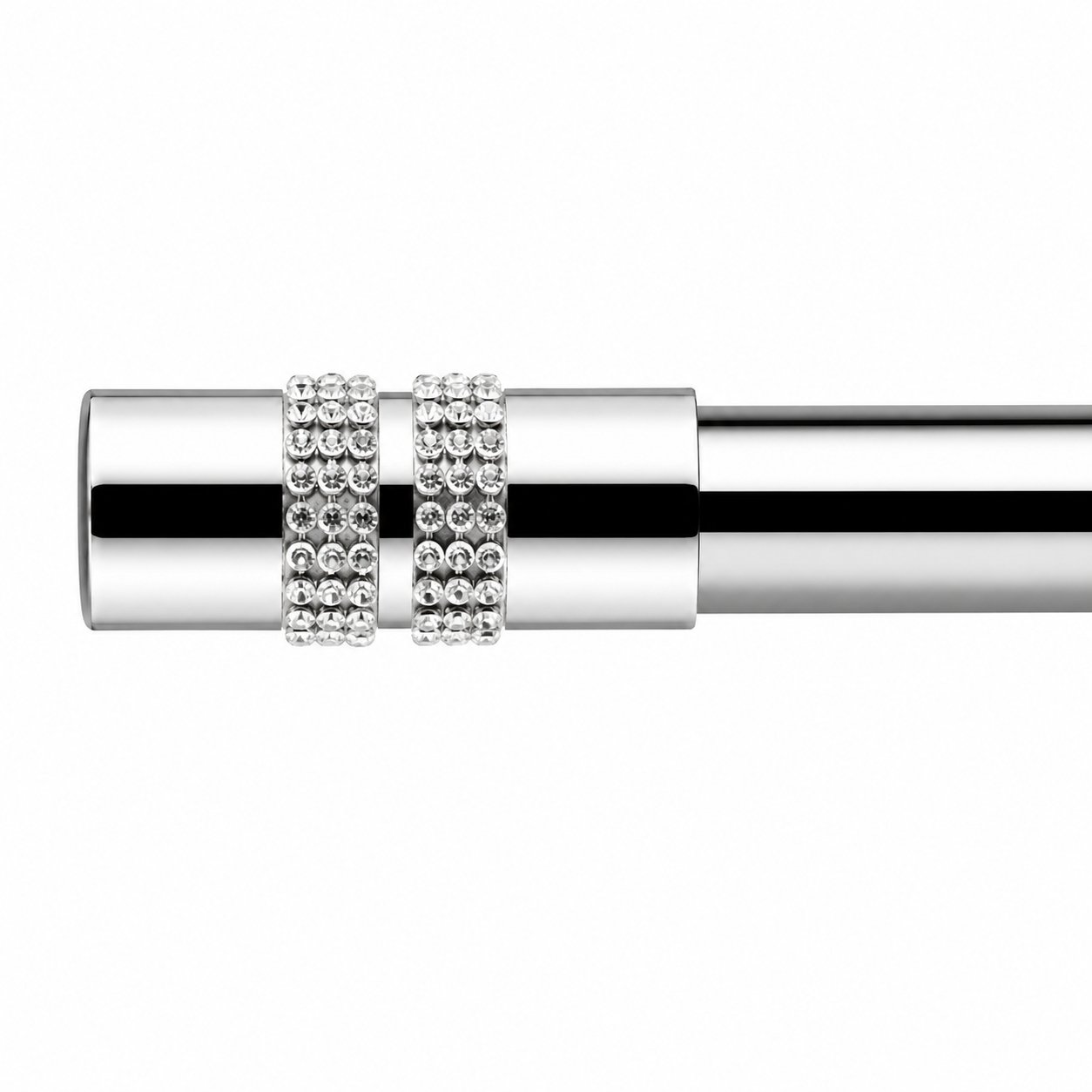 New Edge Blinds 16-19mm Chrome Sparkle Eyelet Curtain Pole - 160cm - 300cm